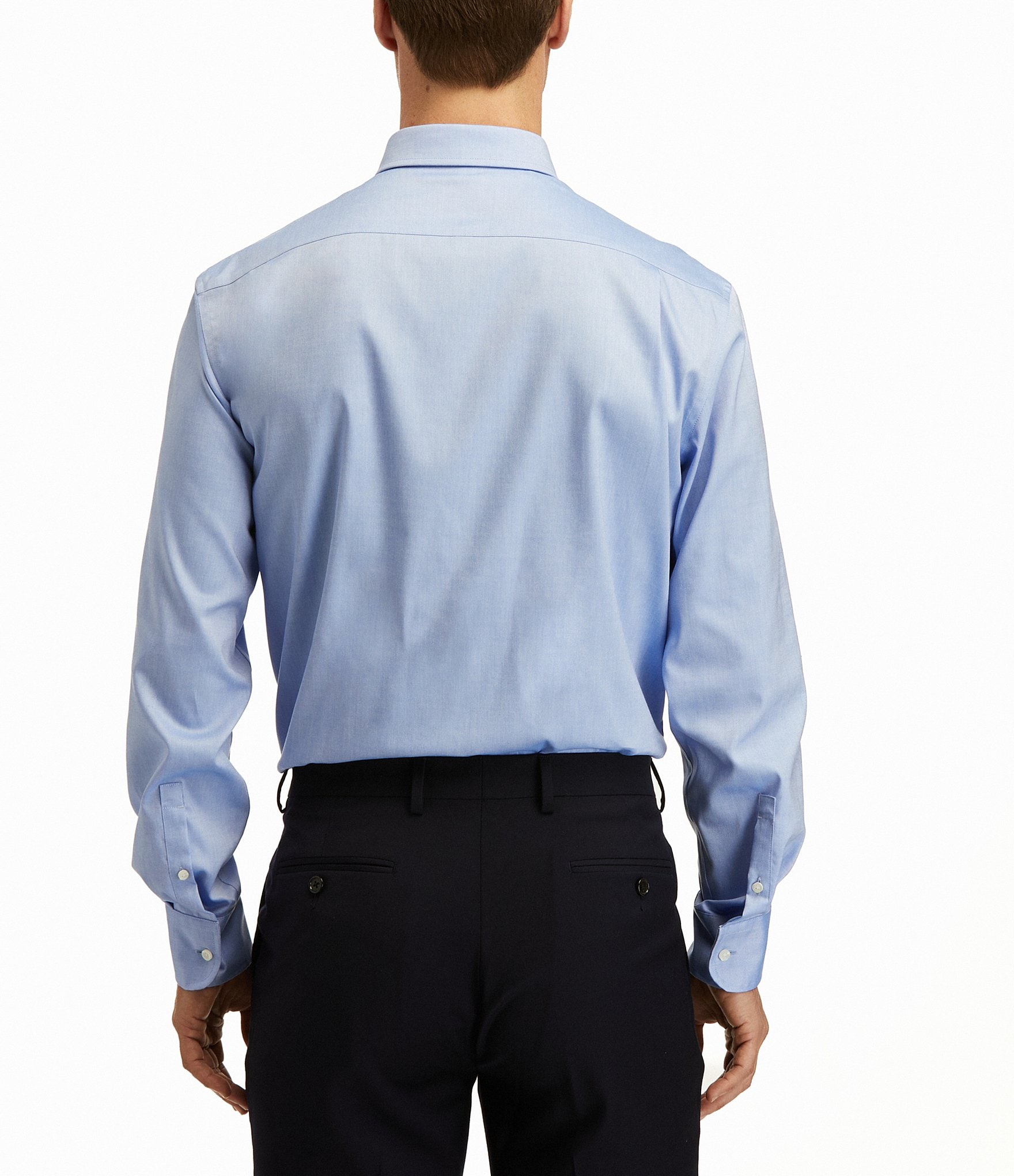 Hickey Freeman Modern Fit Spread Collar Solid Dress Shirt
