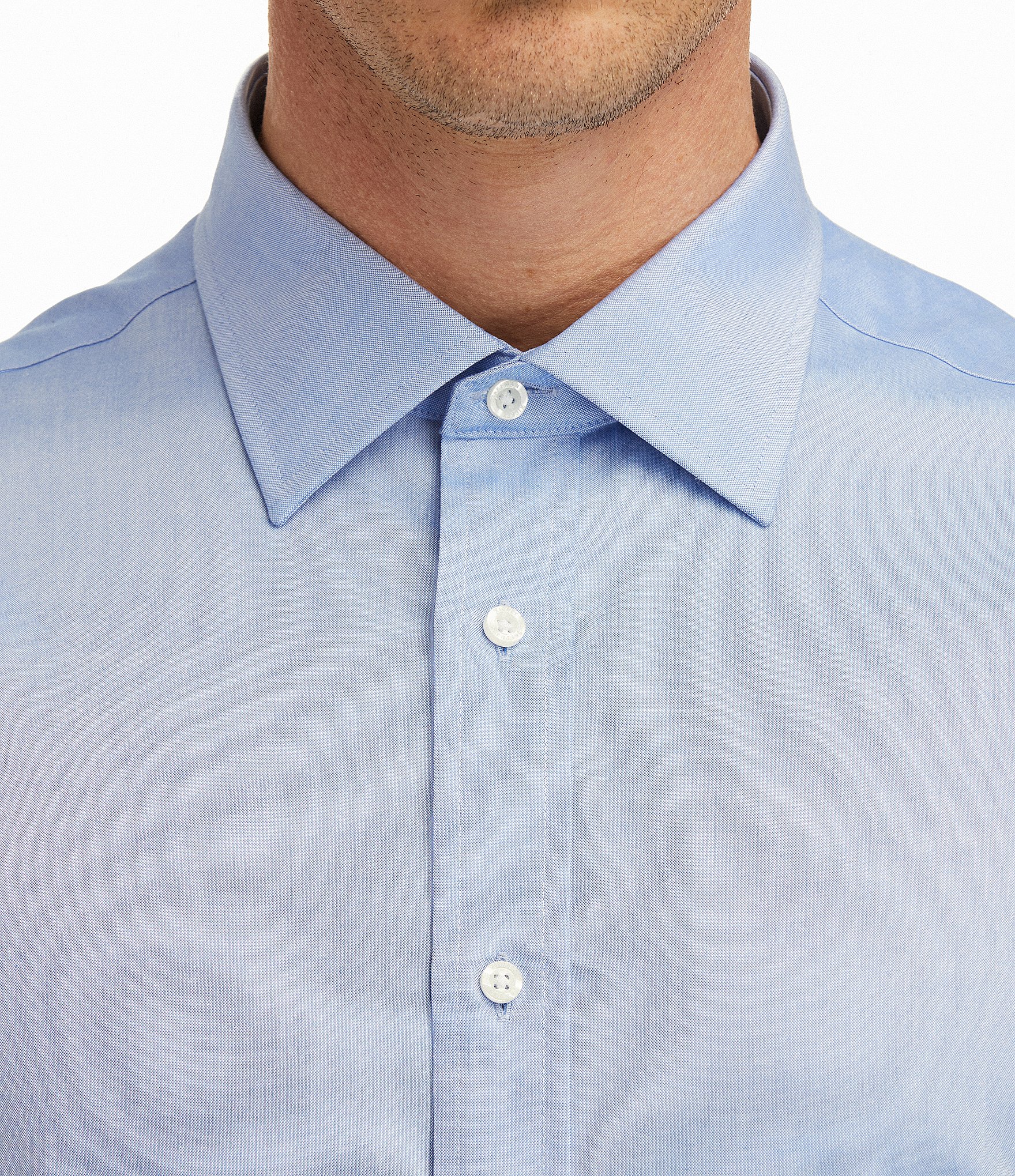 Hickey Freeman Modern Fit Spread Collar Solid Dress Shirt