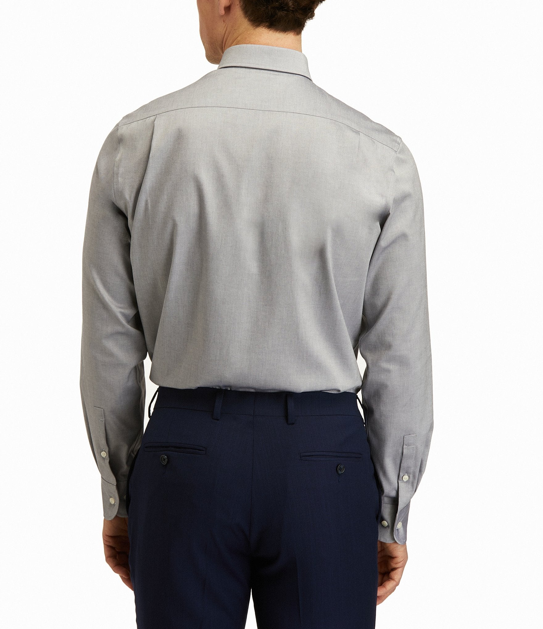 Hickey Freeman Modern Fit Spread Collar Solid Dress Shirt