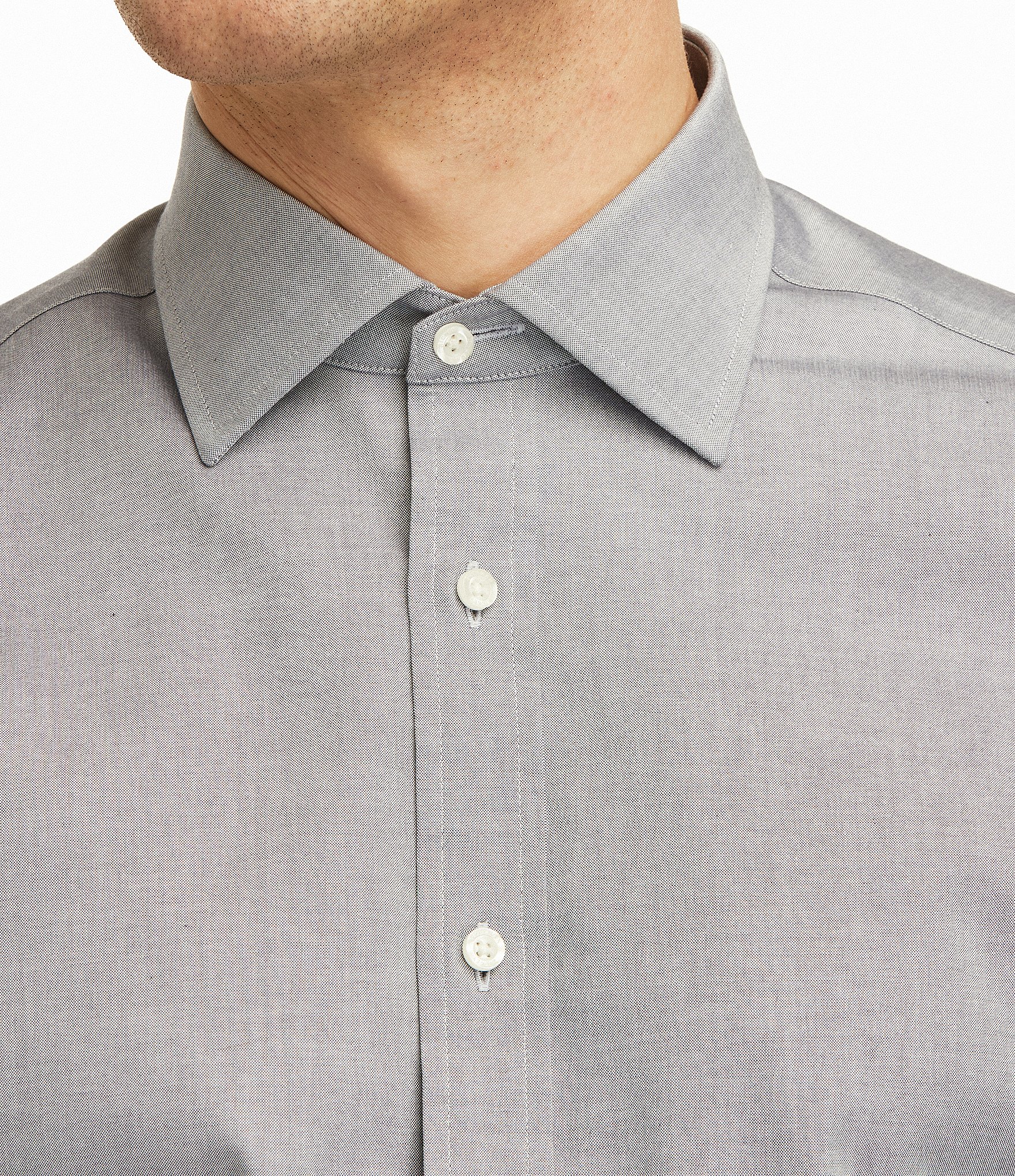Hickey Freeman Modern Fit Spread Collar Solid Dress Shirt