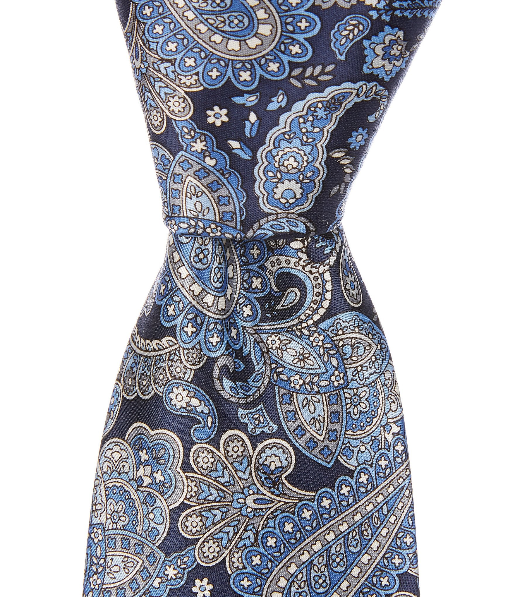 Hickey Freeman Paisley 3#double; Woven Silk Tie