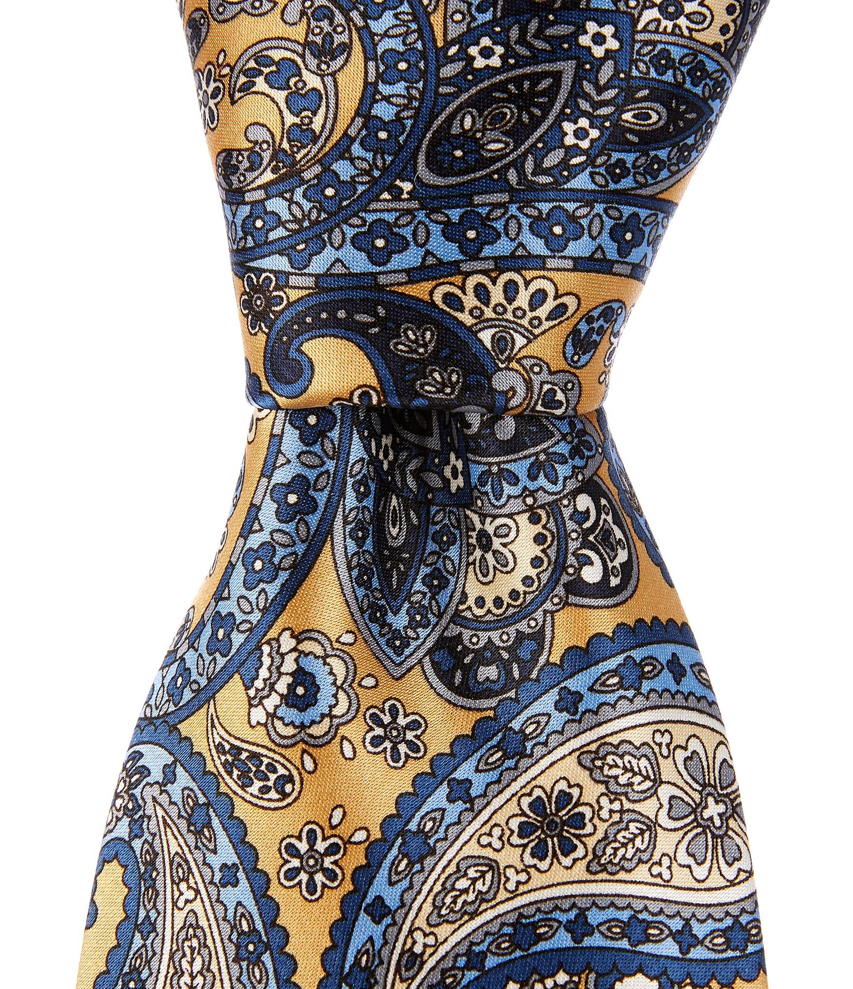 Hickey Freeman Paisley Printed 3#double; Silk Tie