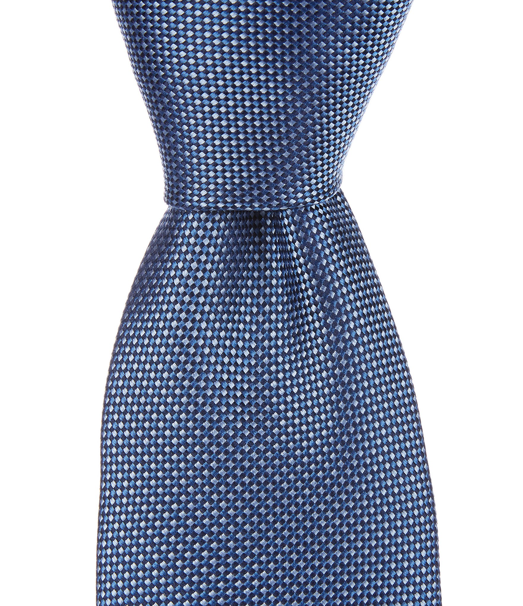 Hickey Freeman Textured Dot 3#double; Woven Silk Tie