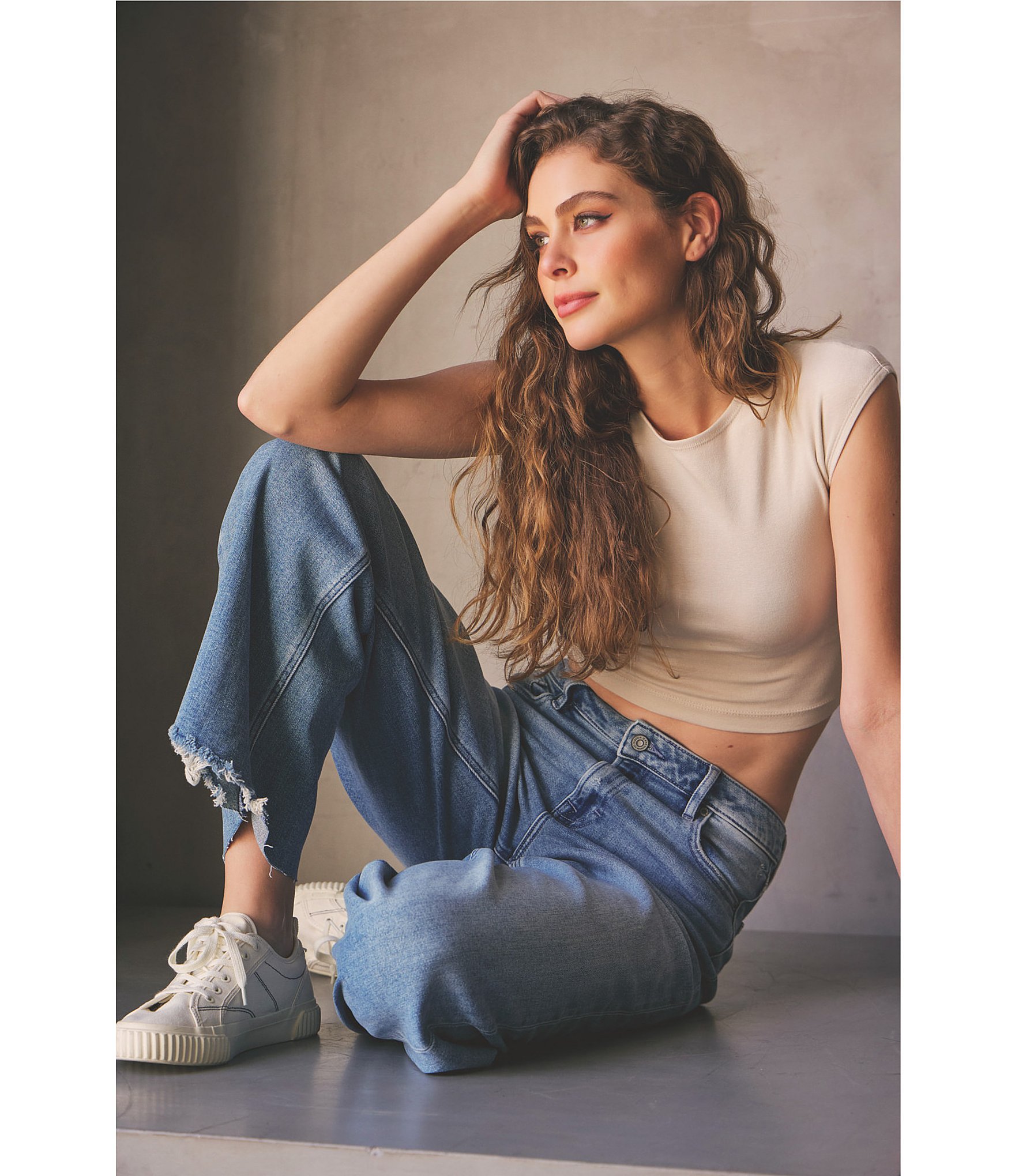 Hidden Jeans Logan Frayed Hem Dad Jeans