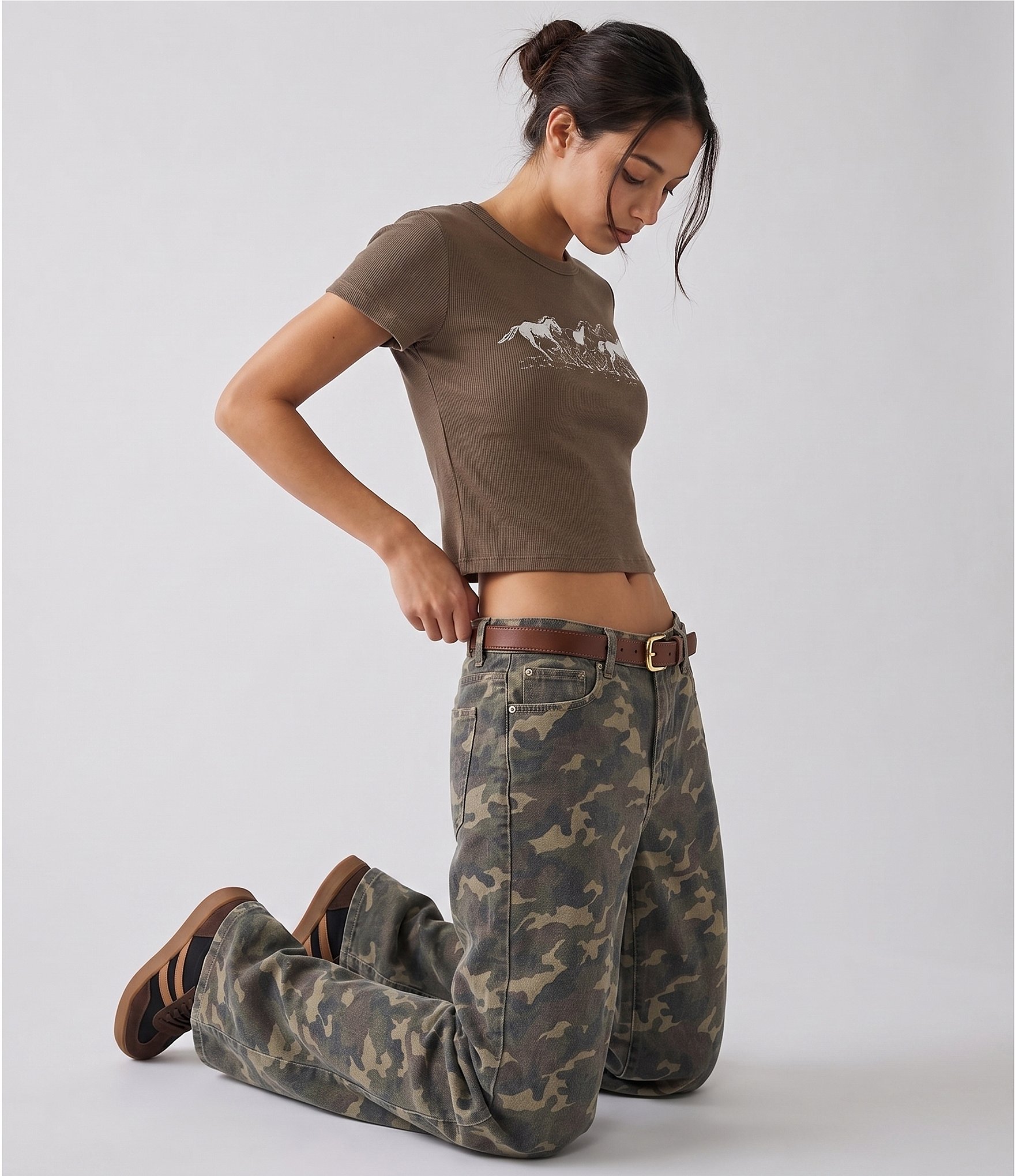 Hidden Jeans Low Slung Baggy Camo Jeans