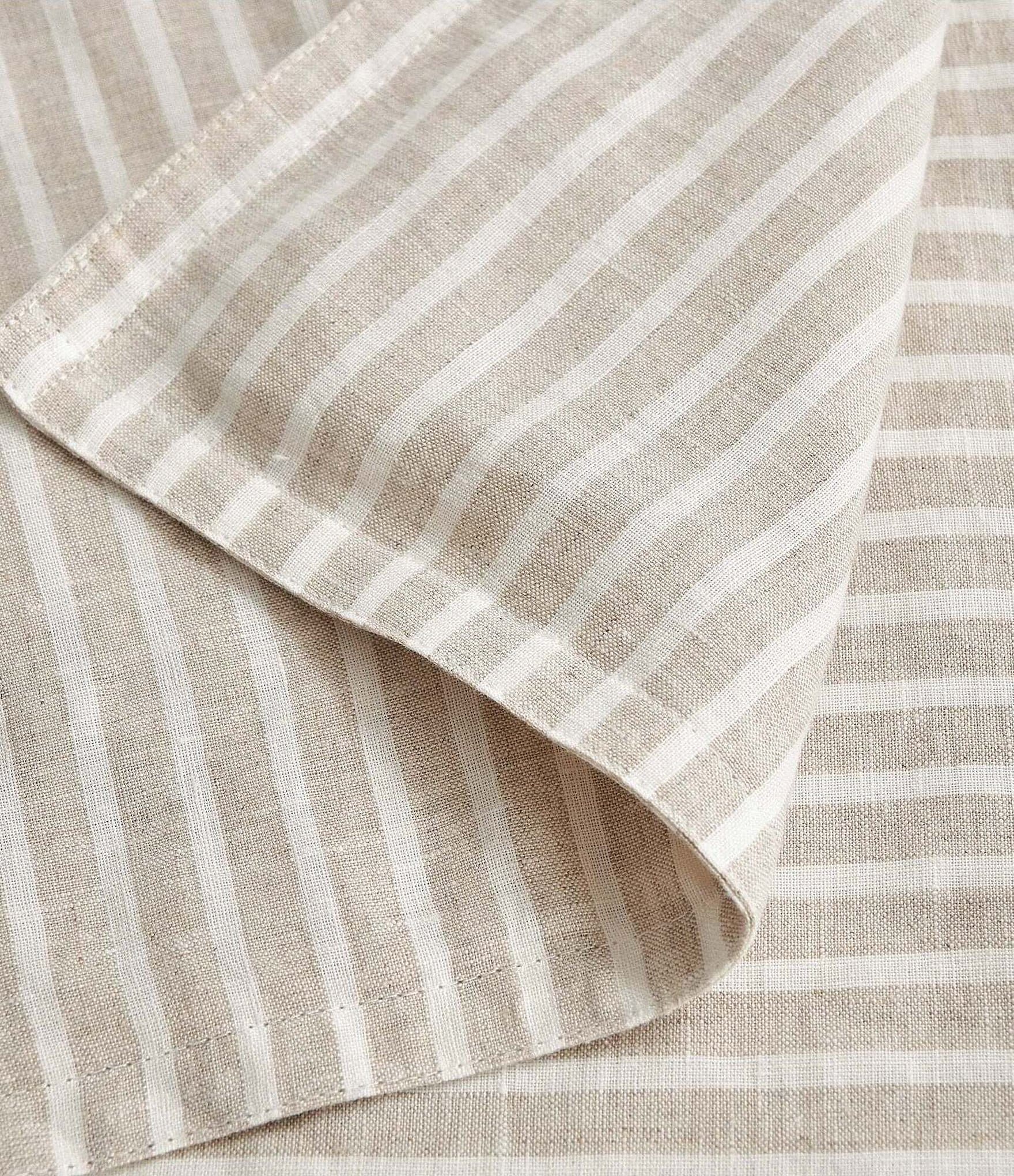Hiend Accents 100% French Flax Linen Railroad Striped Reversible Duvet Cover Mini Set