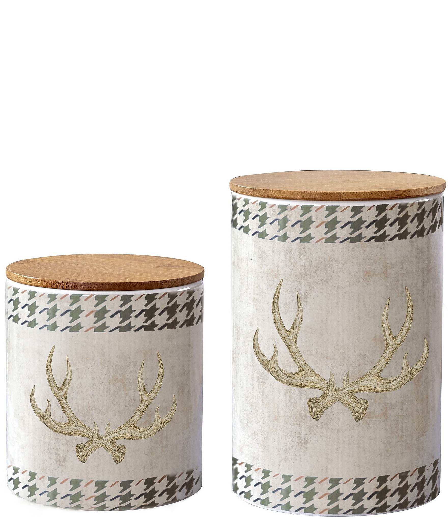 HiEnd Accents 2-Piece Antler Design Canister Set