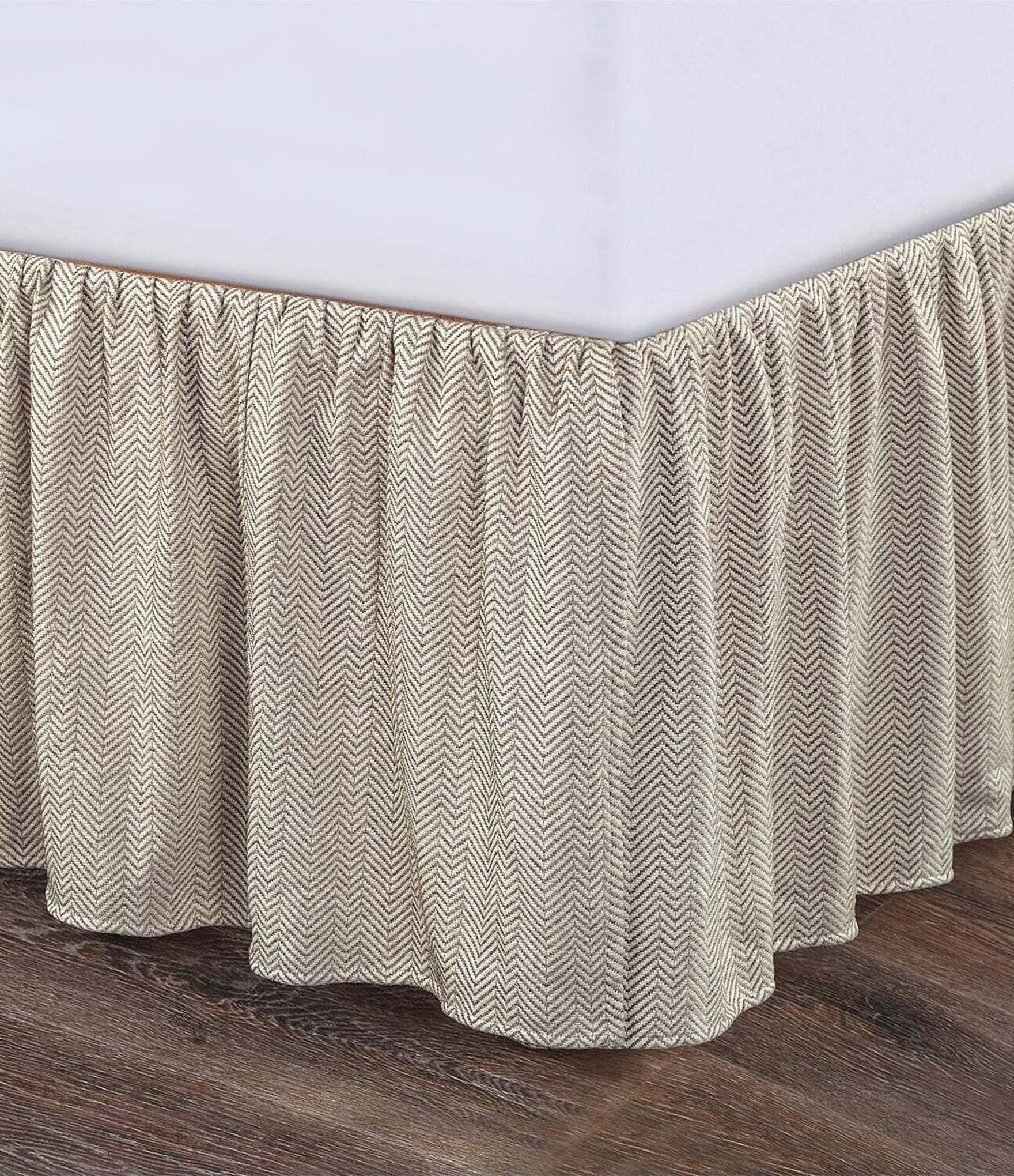 HiEnd Accents Fairfield Herringbone Pattern Bed Skirt