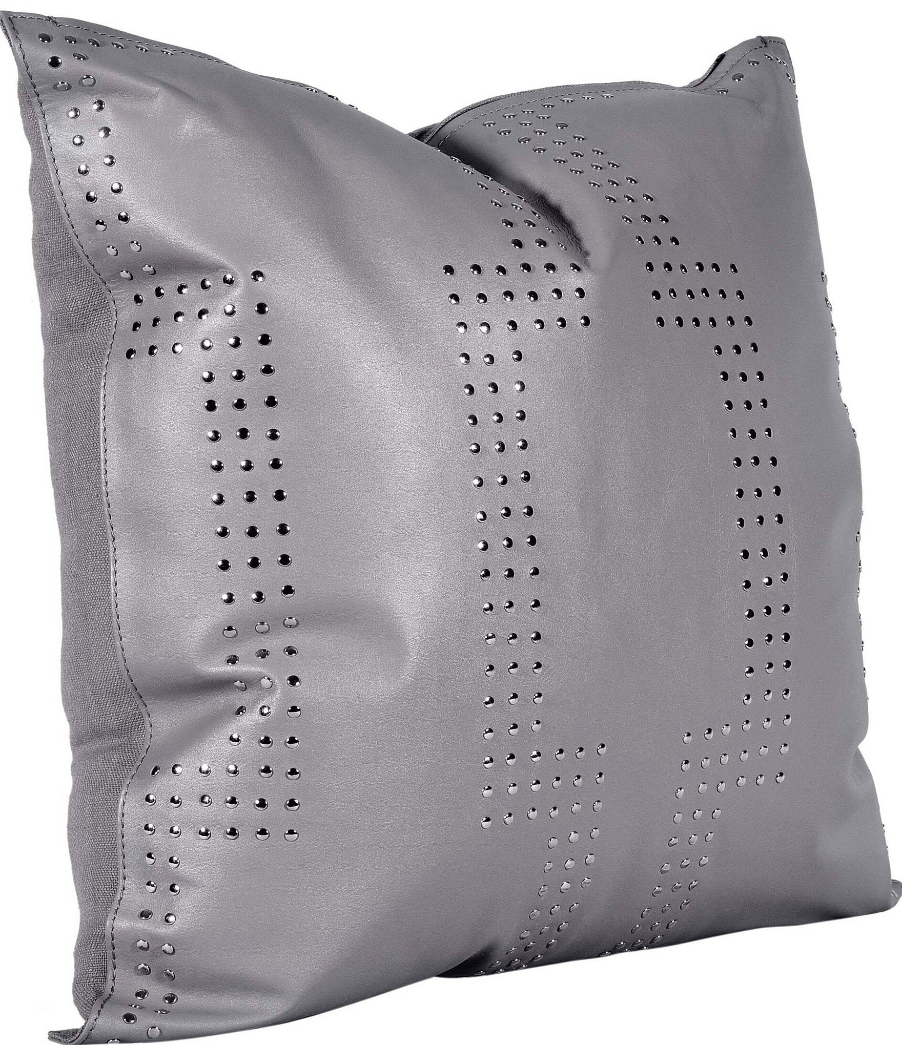 HiEnd Accents Geometric Studded Leather Square Pillow