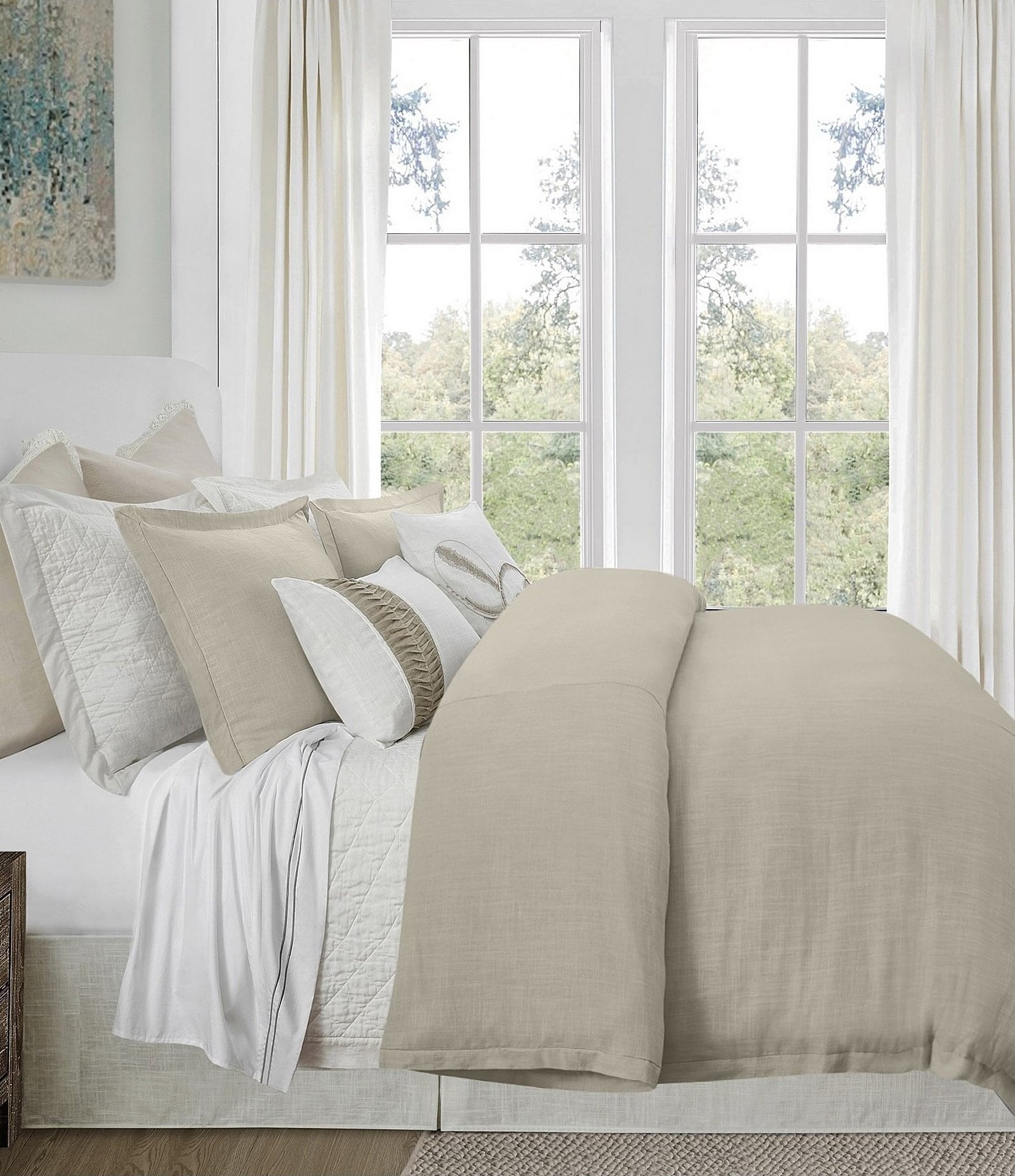 HiEnd Accents Hera Flange Linen Comforter Mini Set