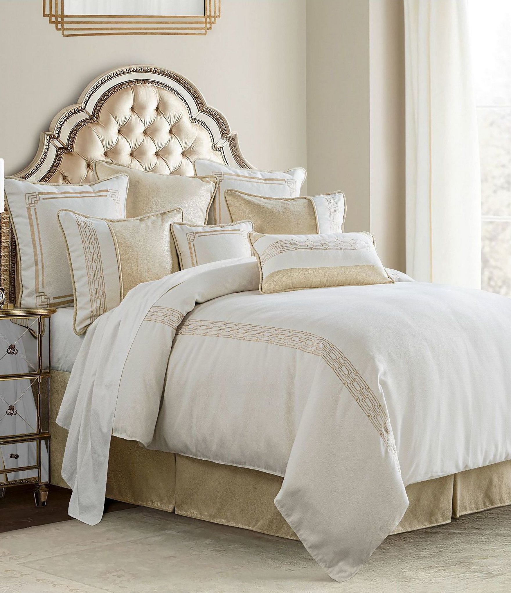 white and gold comforter set twin xl