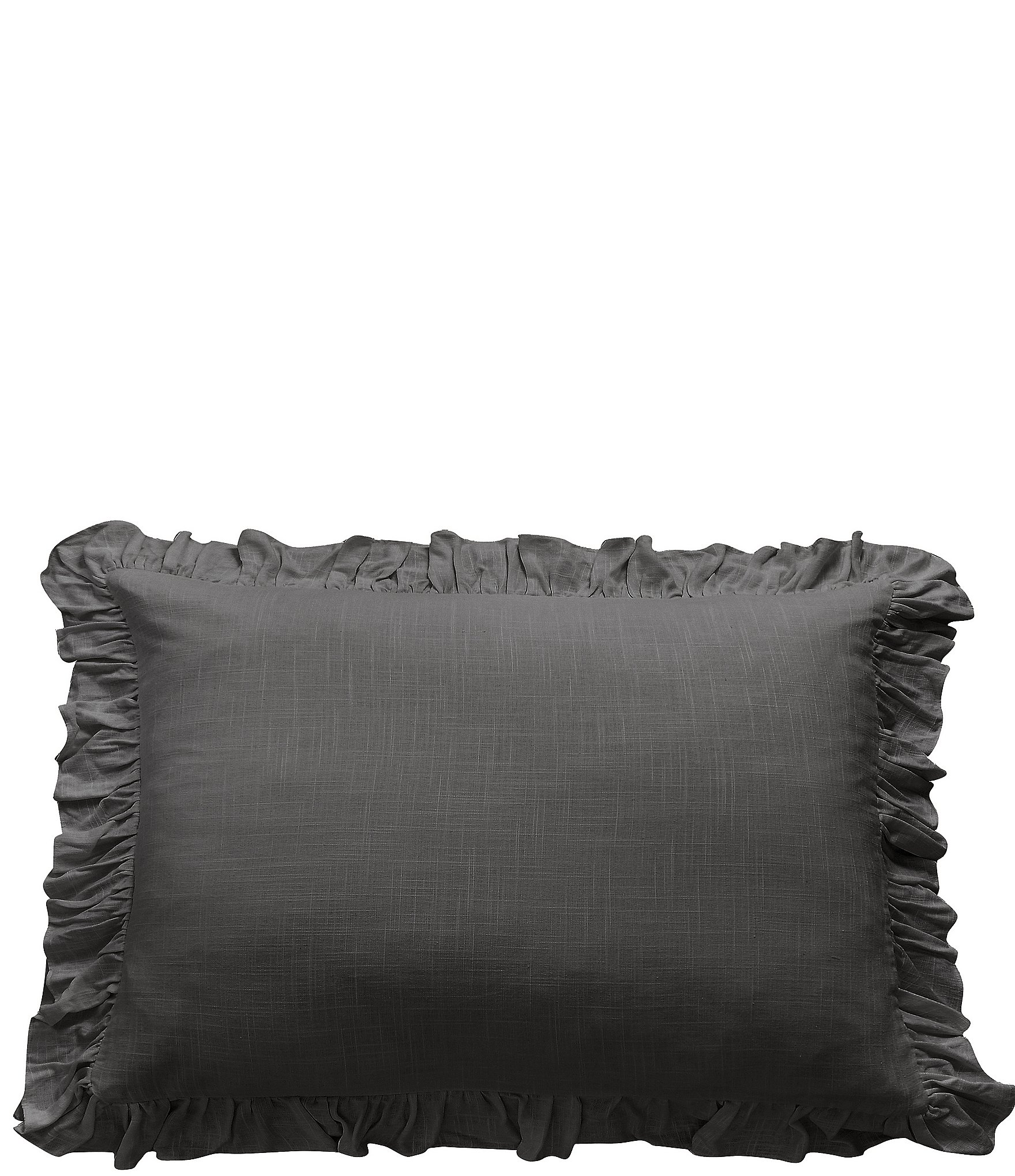 Hiend Accents Lily Collection Washed Linen Ruffled Dutch Euro Pillow