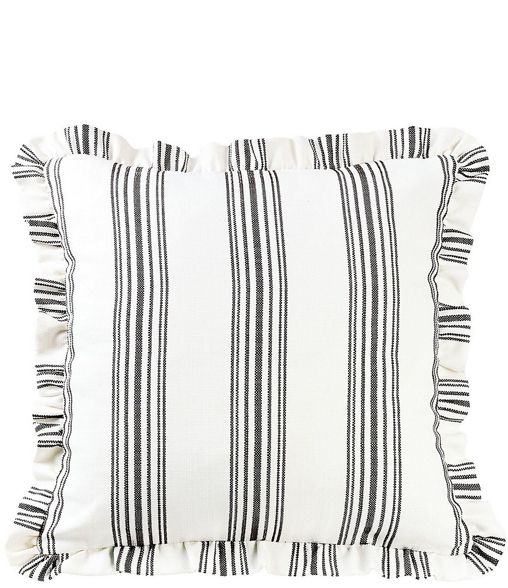 HiEnd Accents Prescott Striped Ruffle Euro Sham