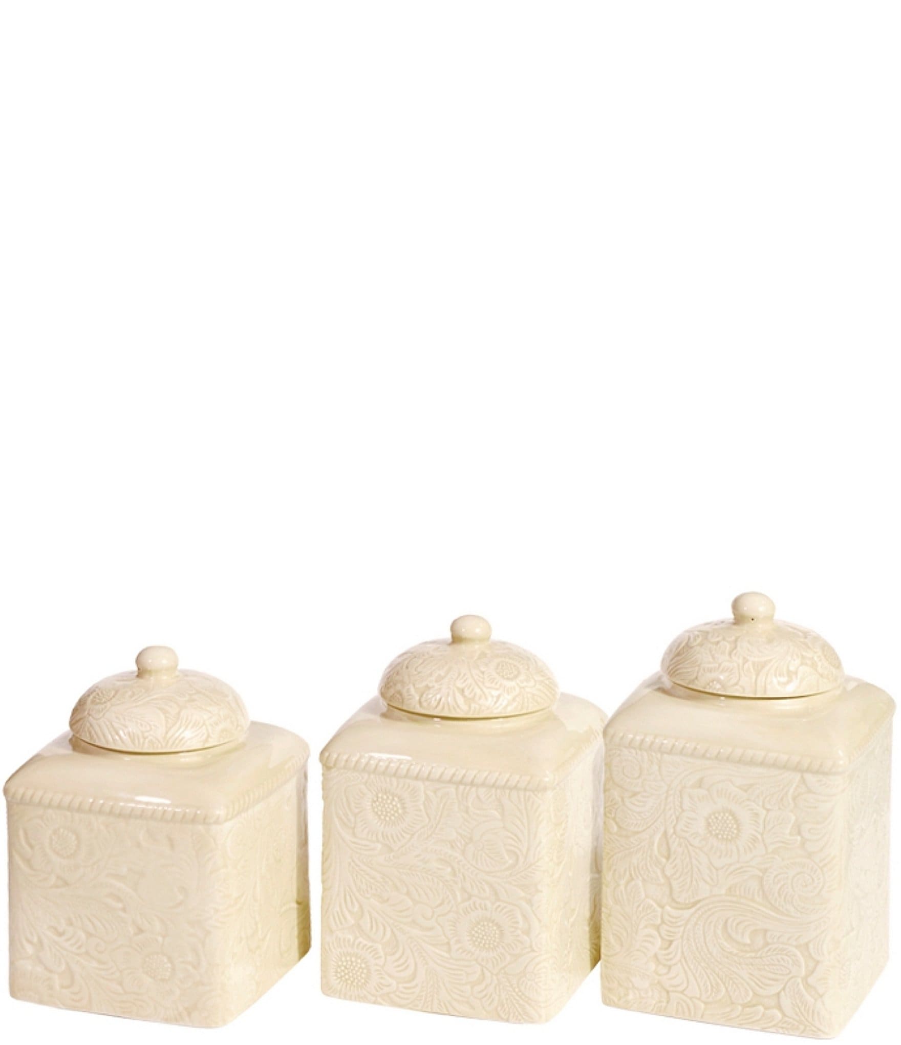 HiEnd Accents Savannah 3-Piece Canister Set; Red