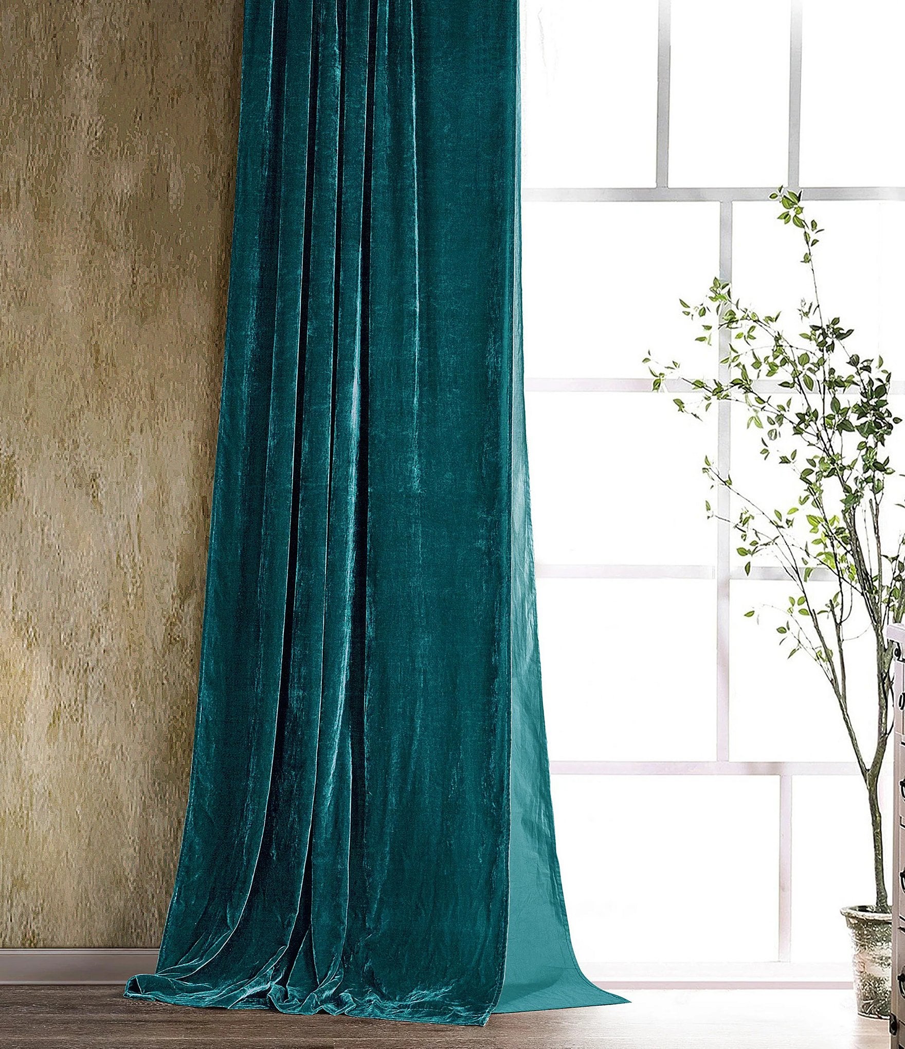 HiEnd Accents Stella Lined Silk Velvet Window Treatment