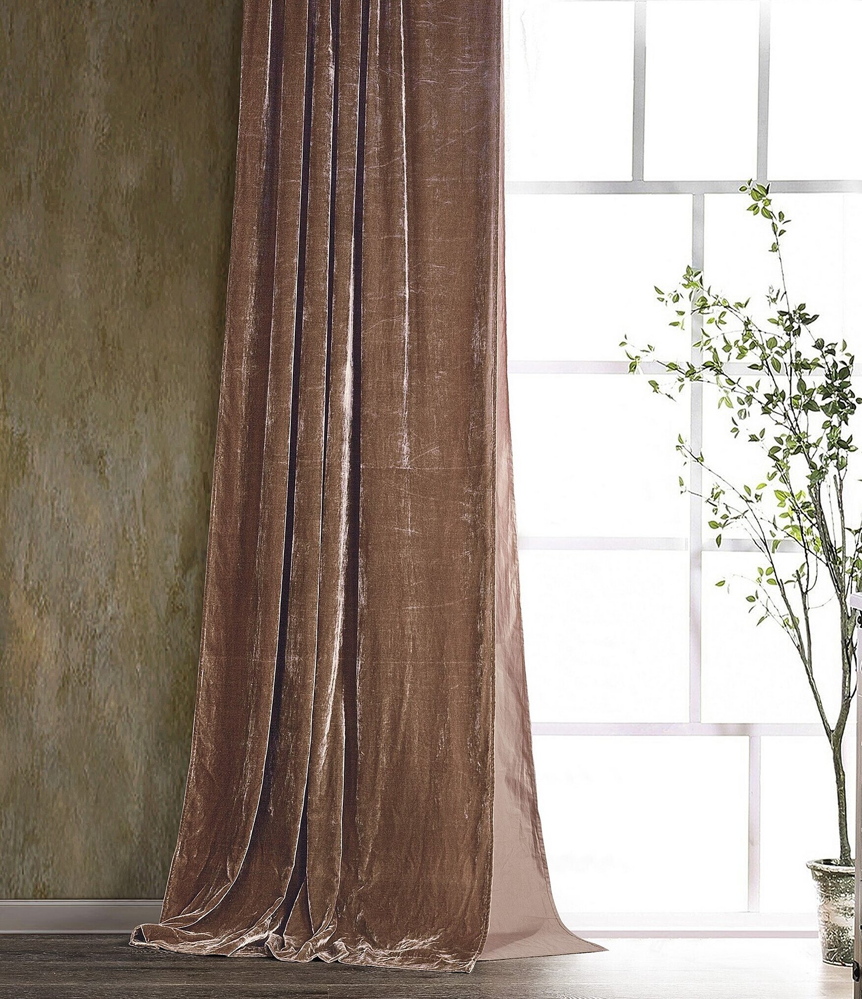 HiEnd Accents Stella Lined Silk Velvet Window Treatment