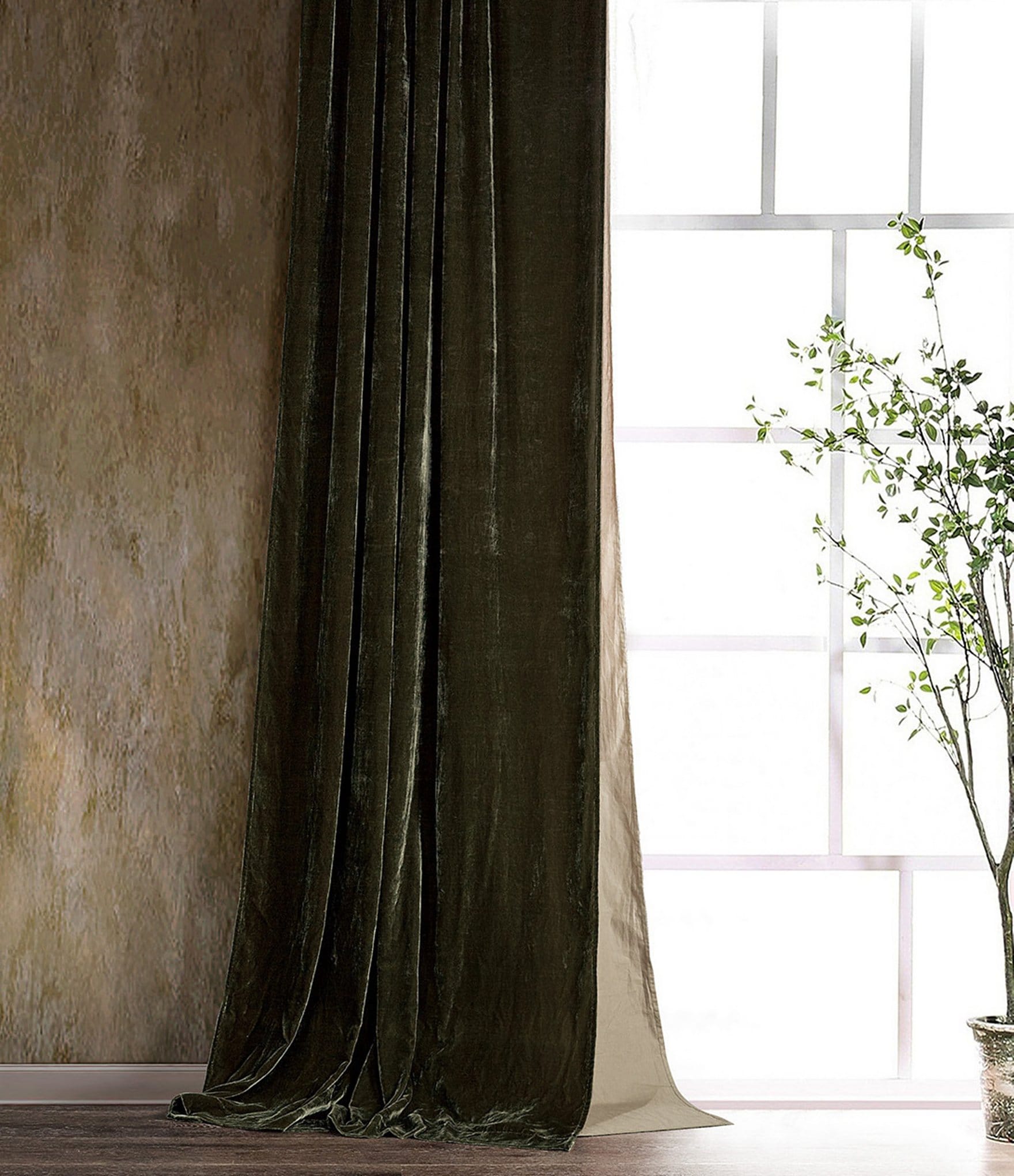 HiEnd Accents Stella Lined Silk Velvet Window Treatment
