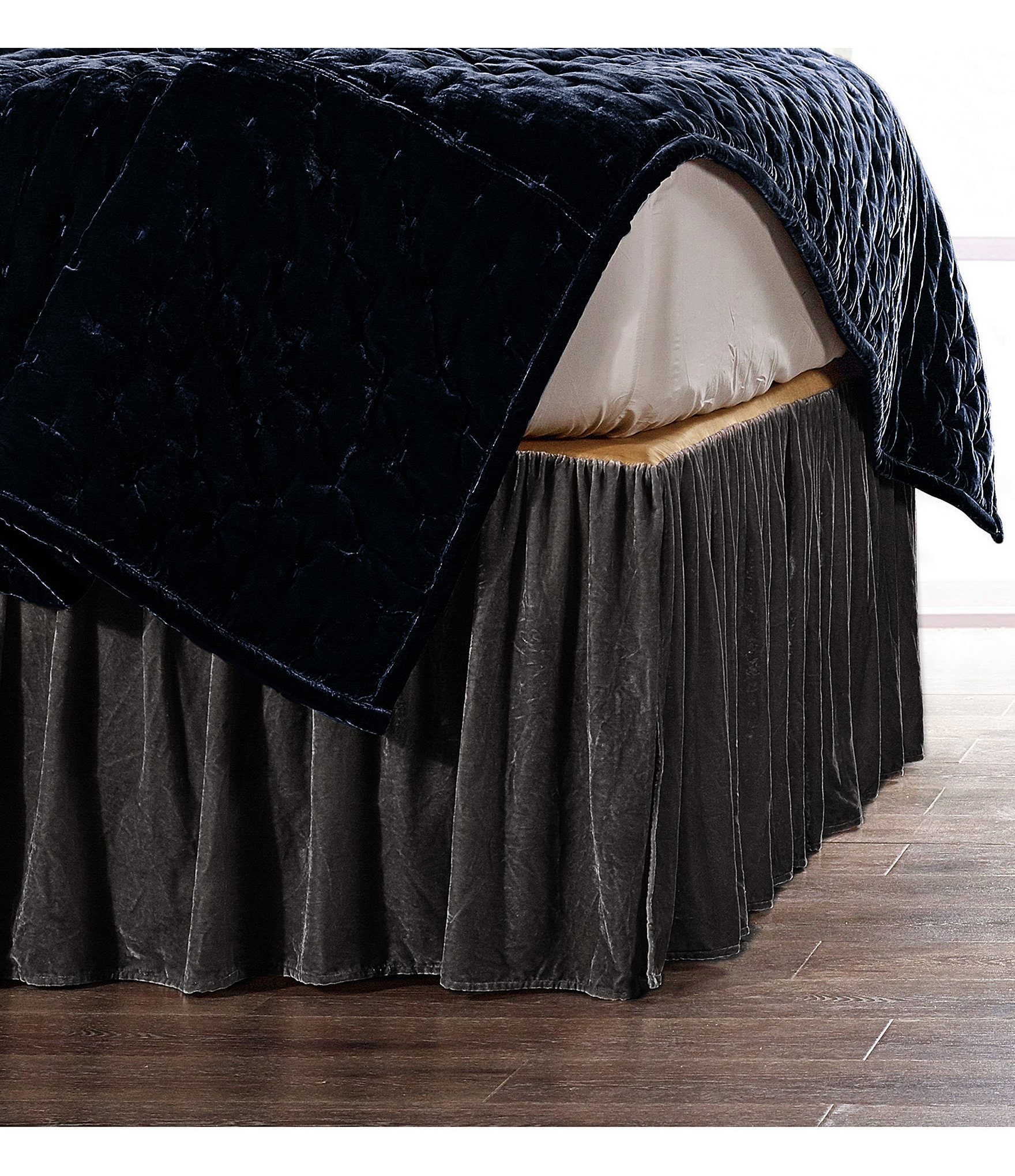 HiEnd Accents Stella Silk Velvet Bed Skirt