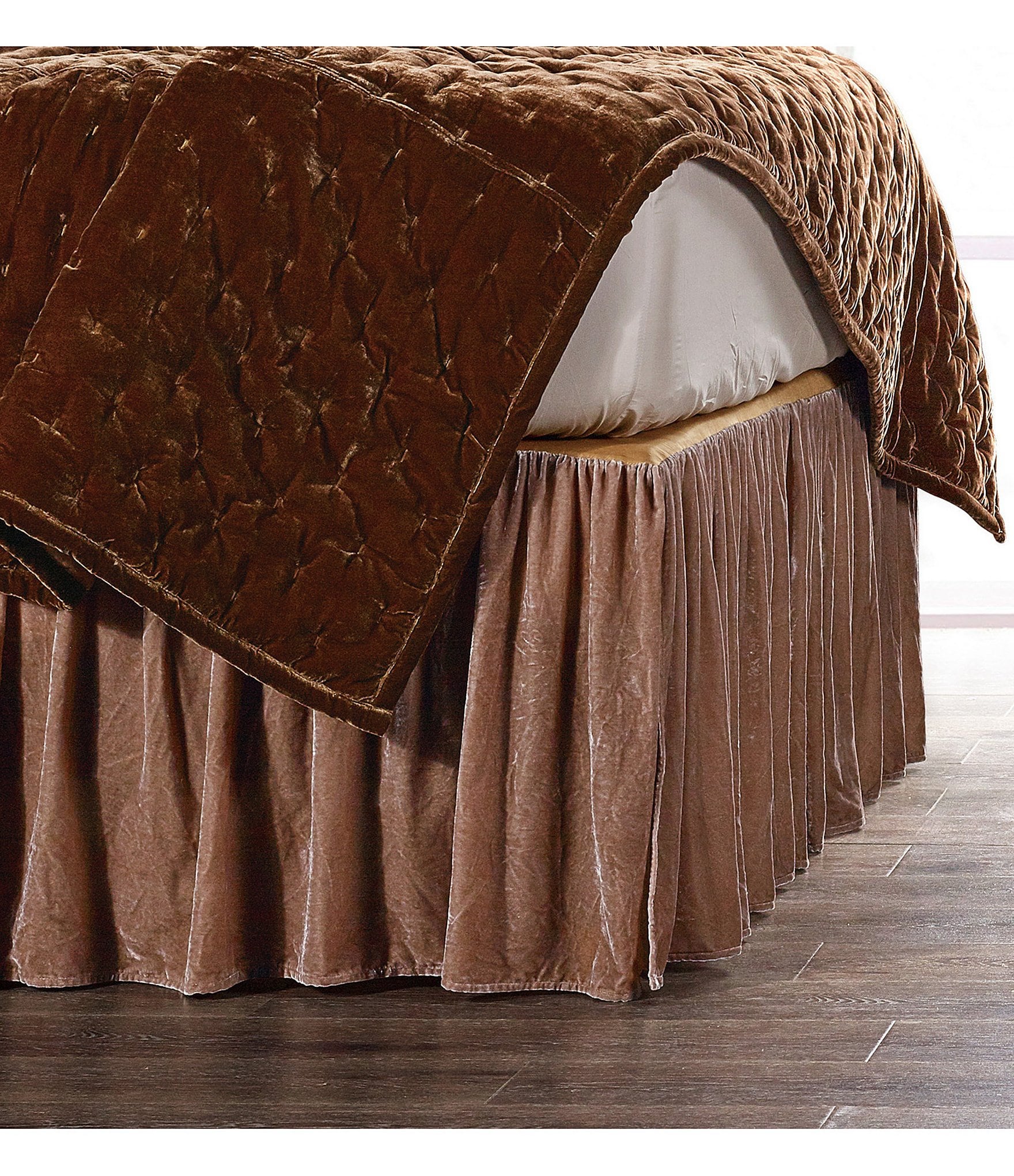 HiEnd Accents Stella Silk Velvet Bed Skirt