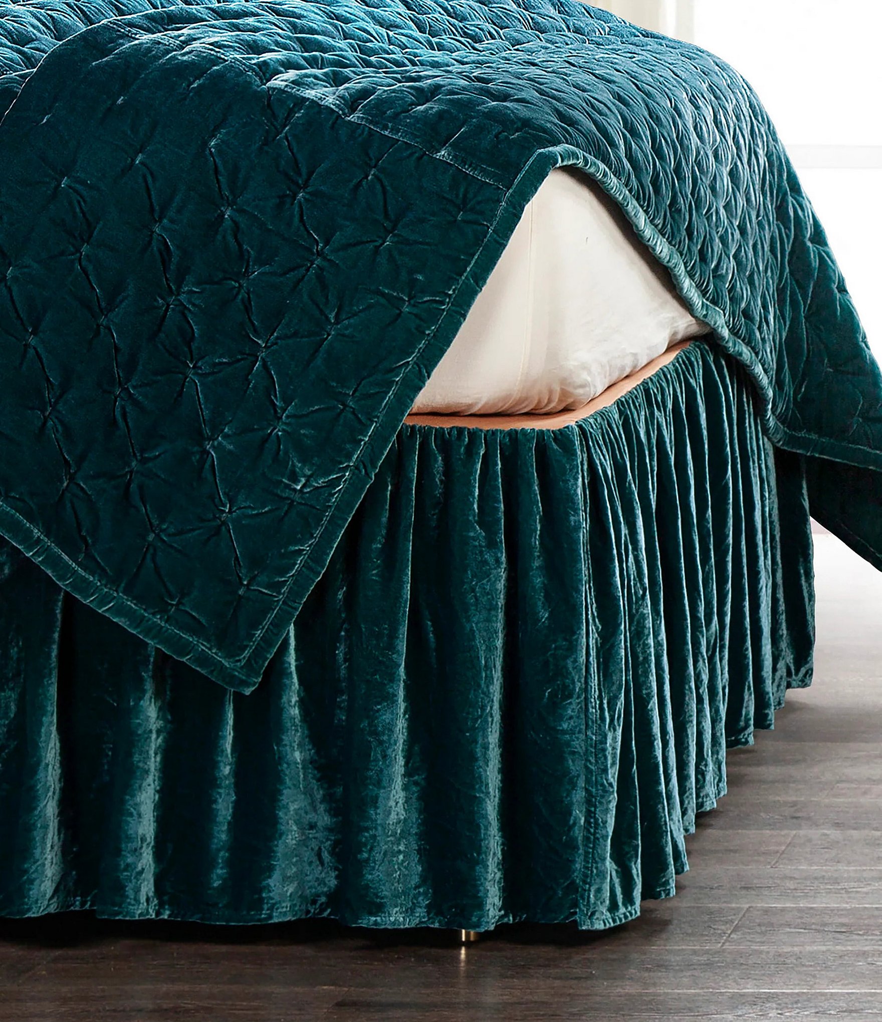 HiEnd Accents Stella Silk Velvet Bed Skirt