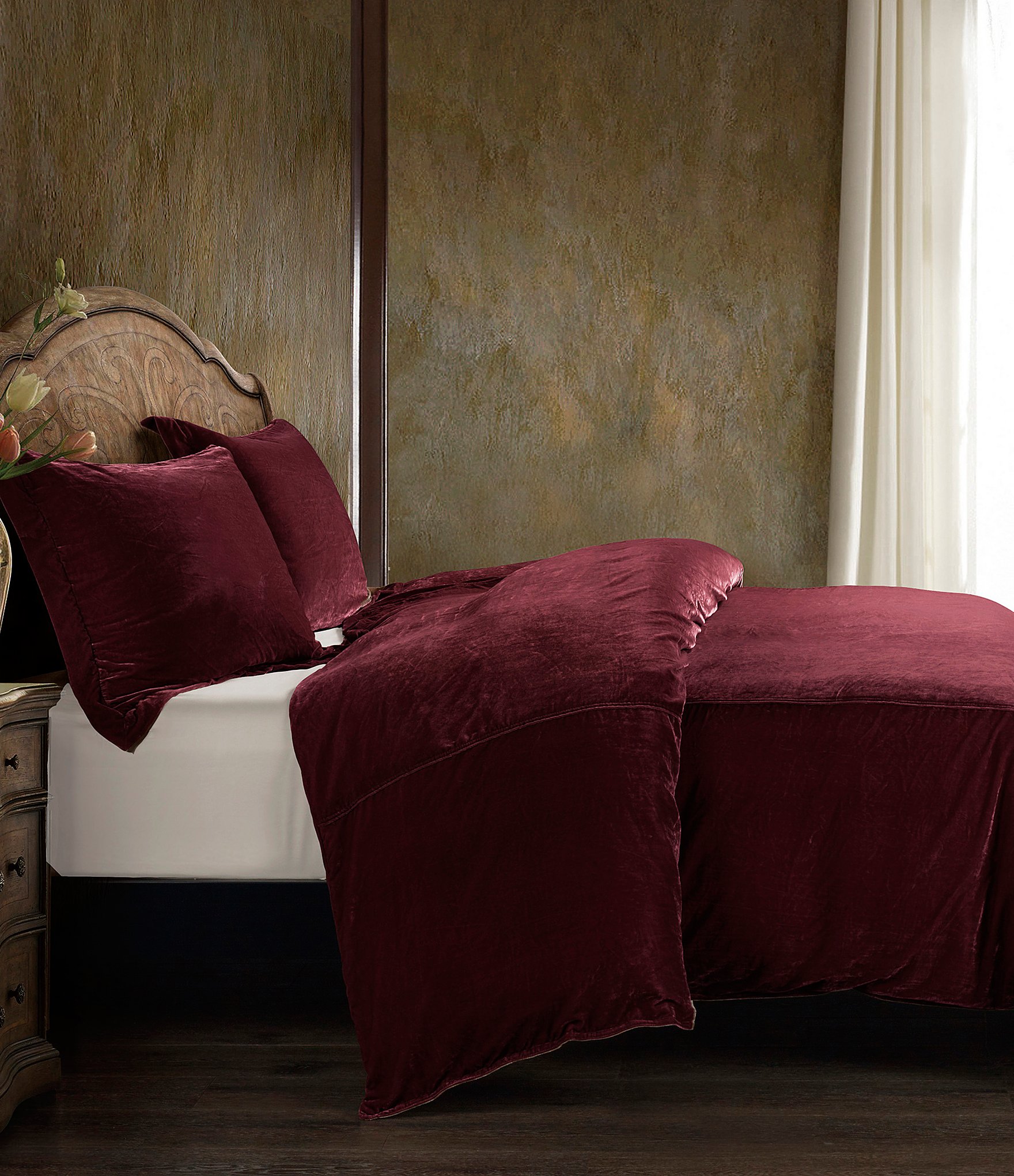 HiEnd Accents Stella Silk Velvet Duvet Cover Mini Set