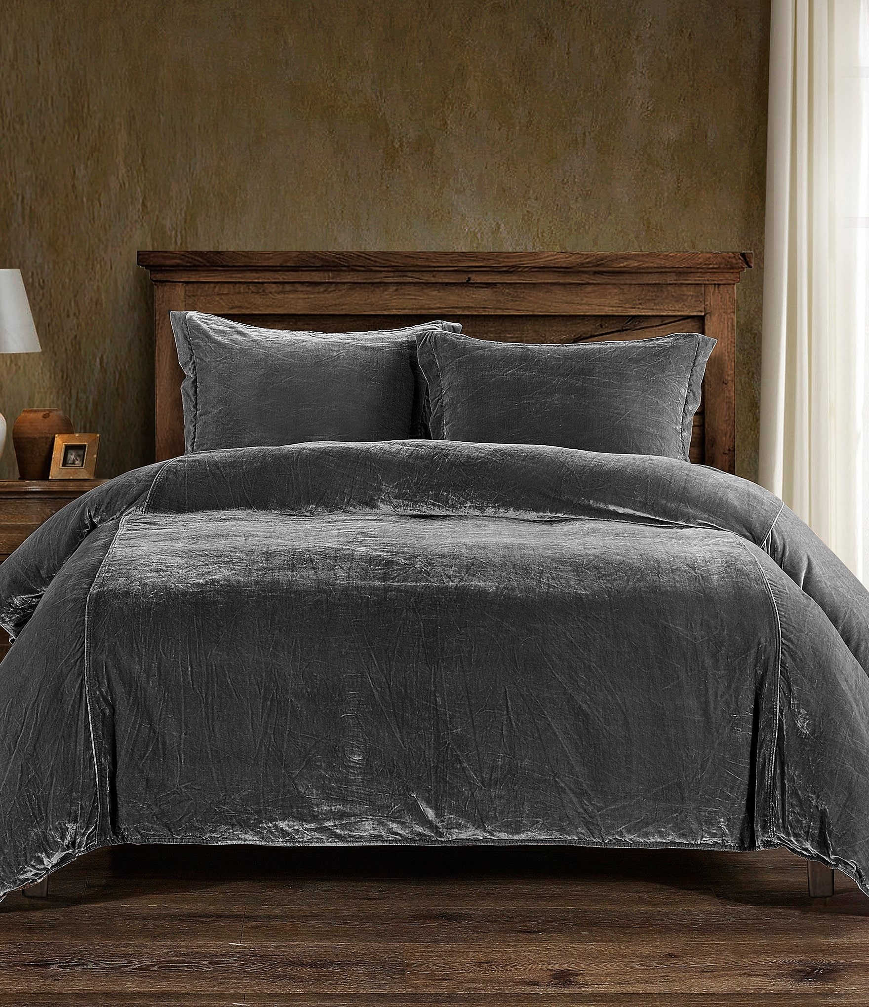 HiEnd Accents Stella Silk Velvet Duvet Cover Mini Set