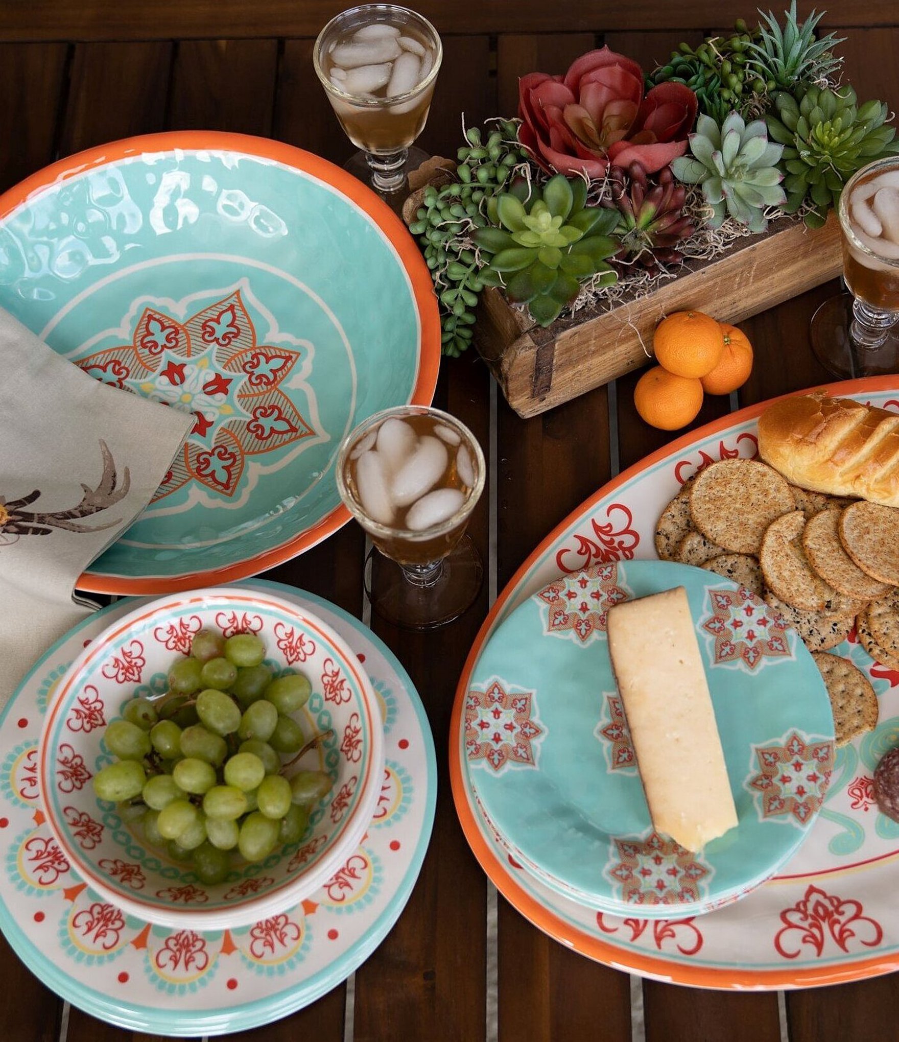 HiEnd Accents Western Melamine Salad Plate, Set of 4