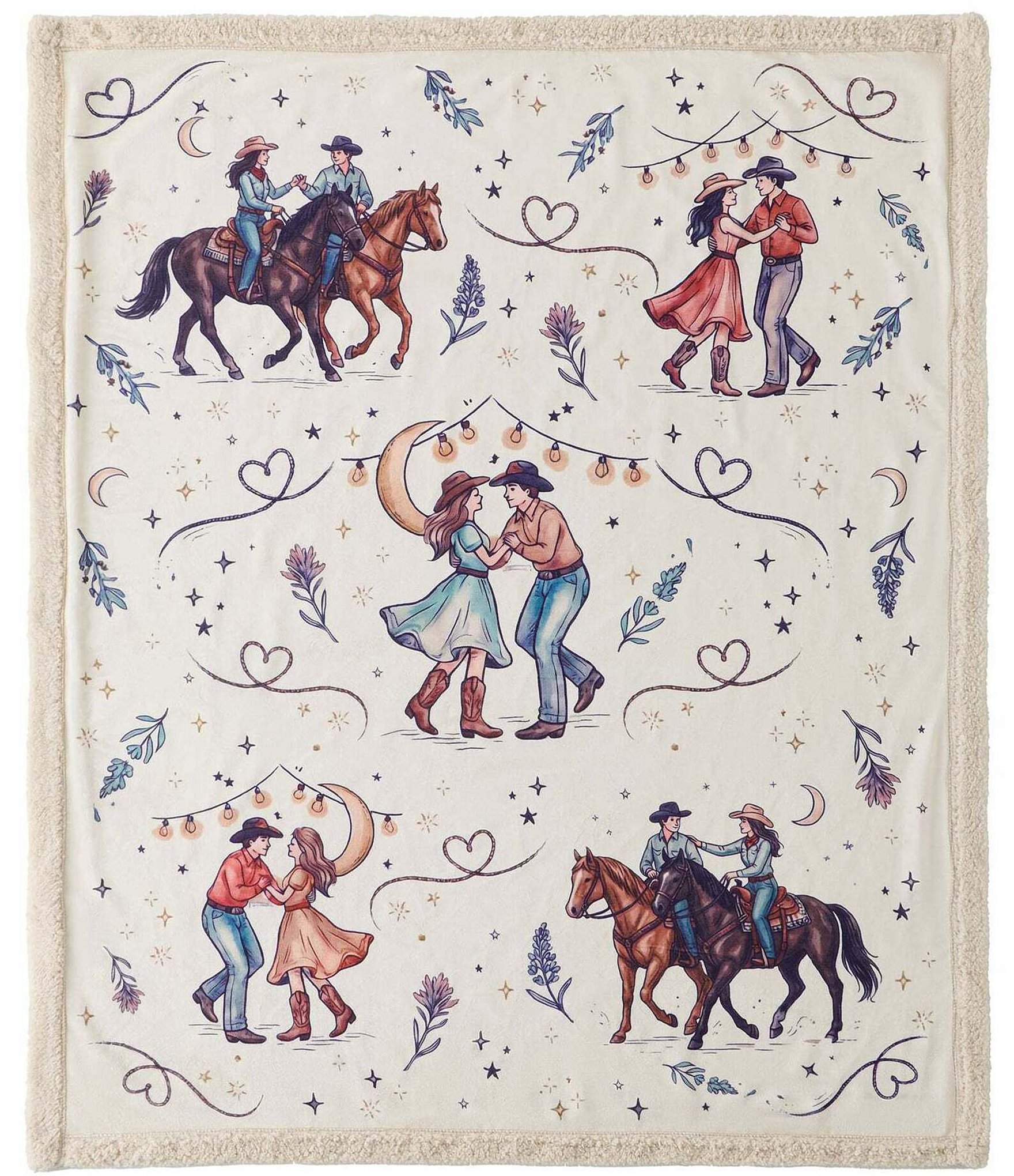 HiEnd Accents x Indigo Hill Rodeo Nights Campfire Western Sherpa Throw Blanket