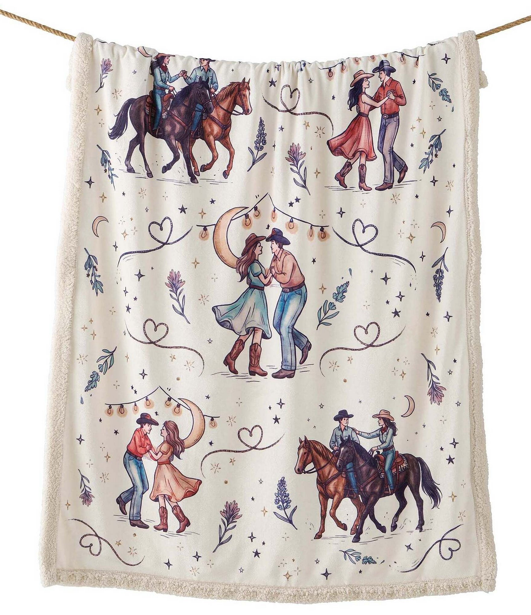 HiEnd Accents x Indigo Hill Rodeo Nights Campfire Western Sherpa Throw Blanket