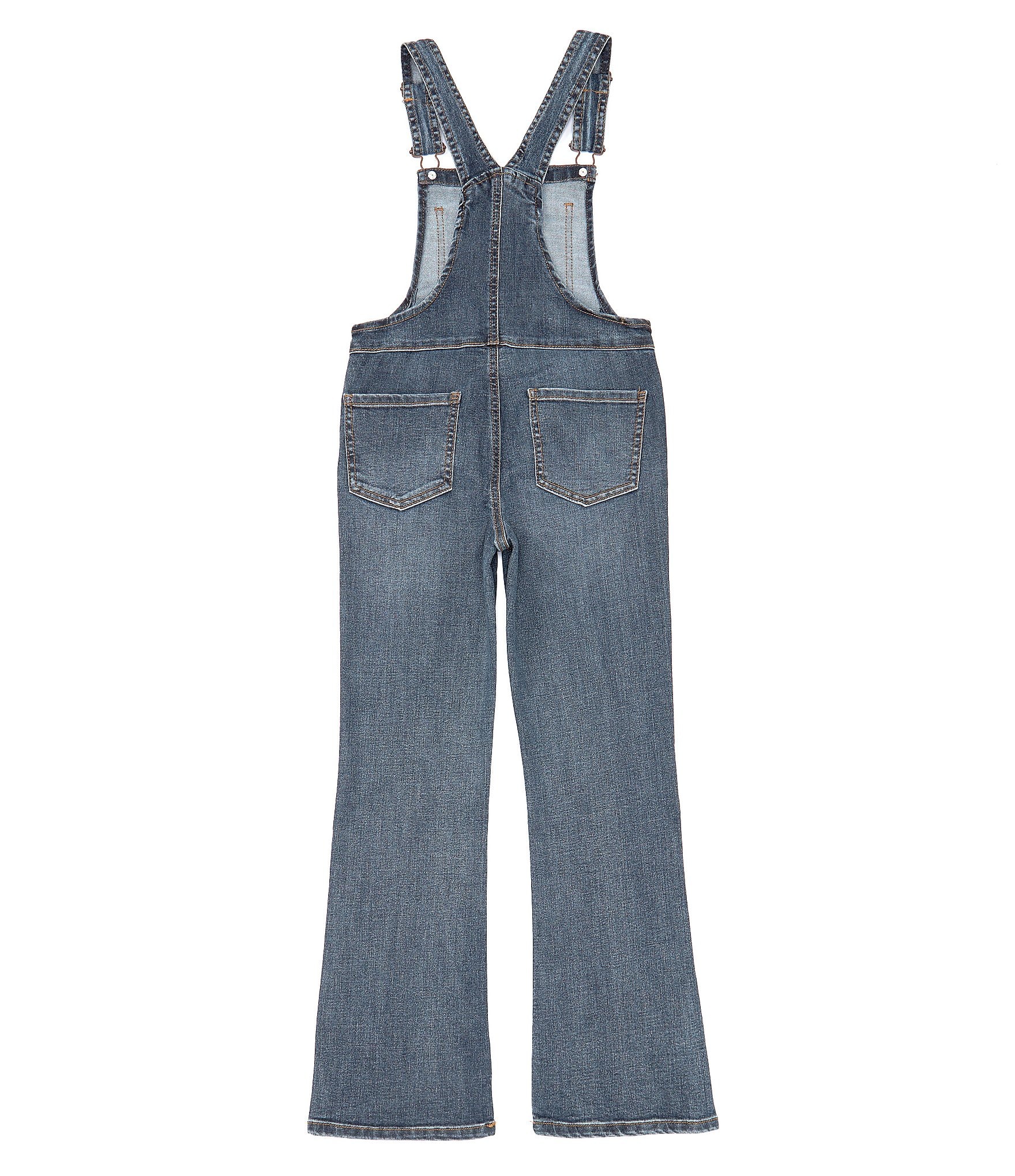 Hippie Girl Big Girls 7-16 Flare Denim Overalls