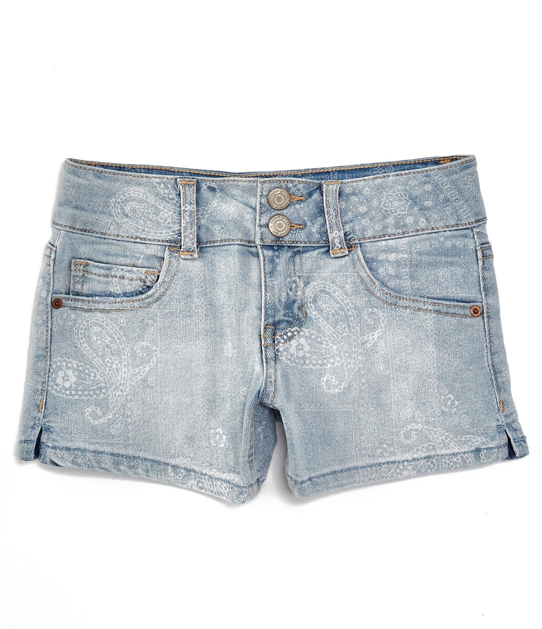 Blue mini bandana jean shorts