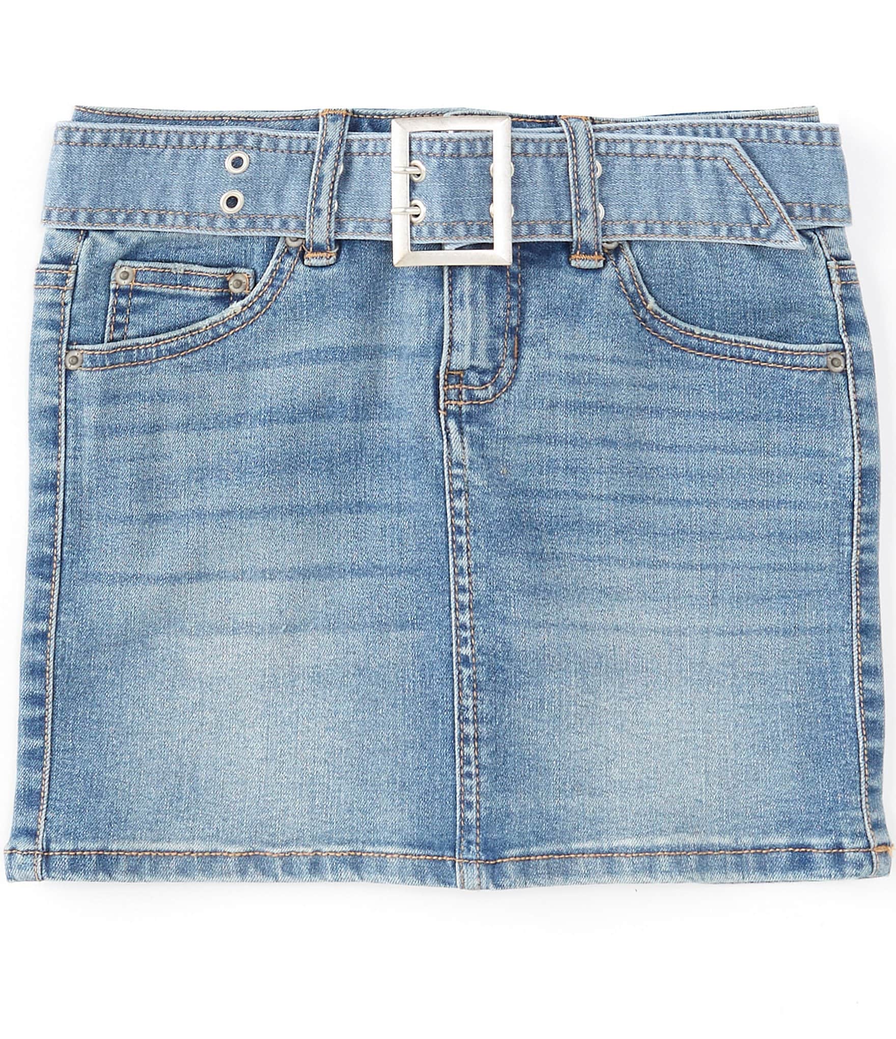 Hippie Girl Big Girls 7-16 Belted Denim A-line Skirt | Dillard's