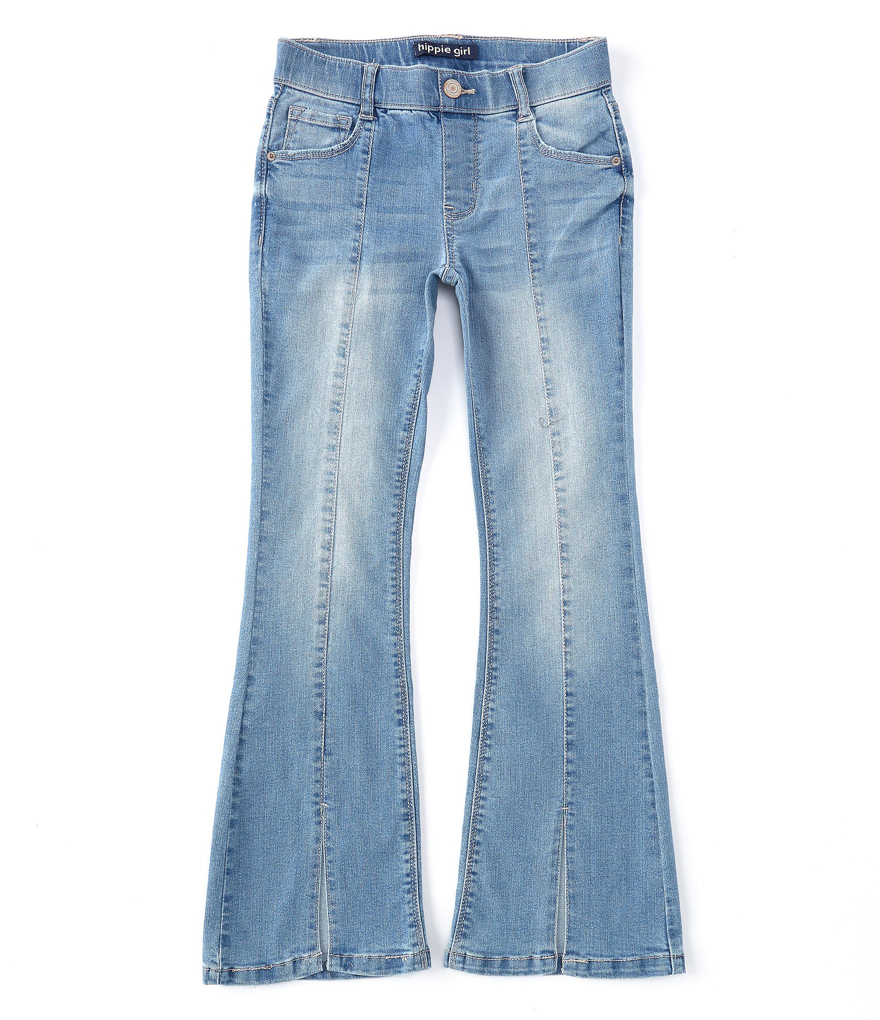 Hippie Girl Big Girls 7-16 Seamed-Front Flare-Leg Jeans | Dillard's
