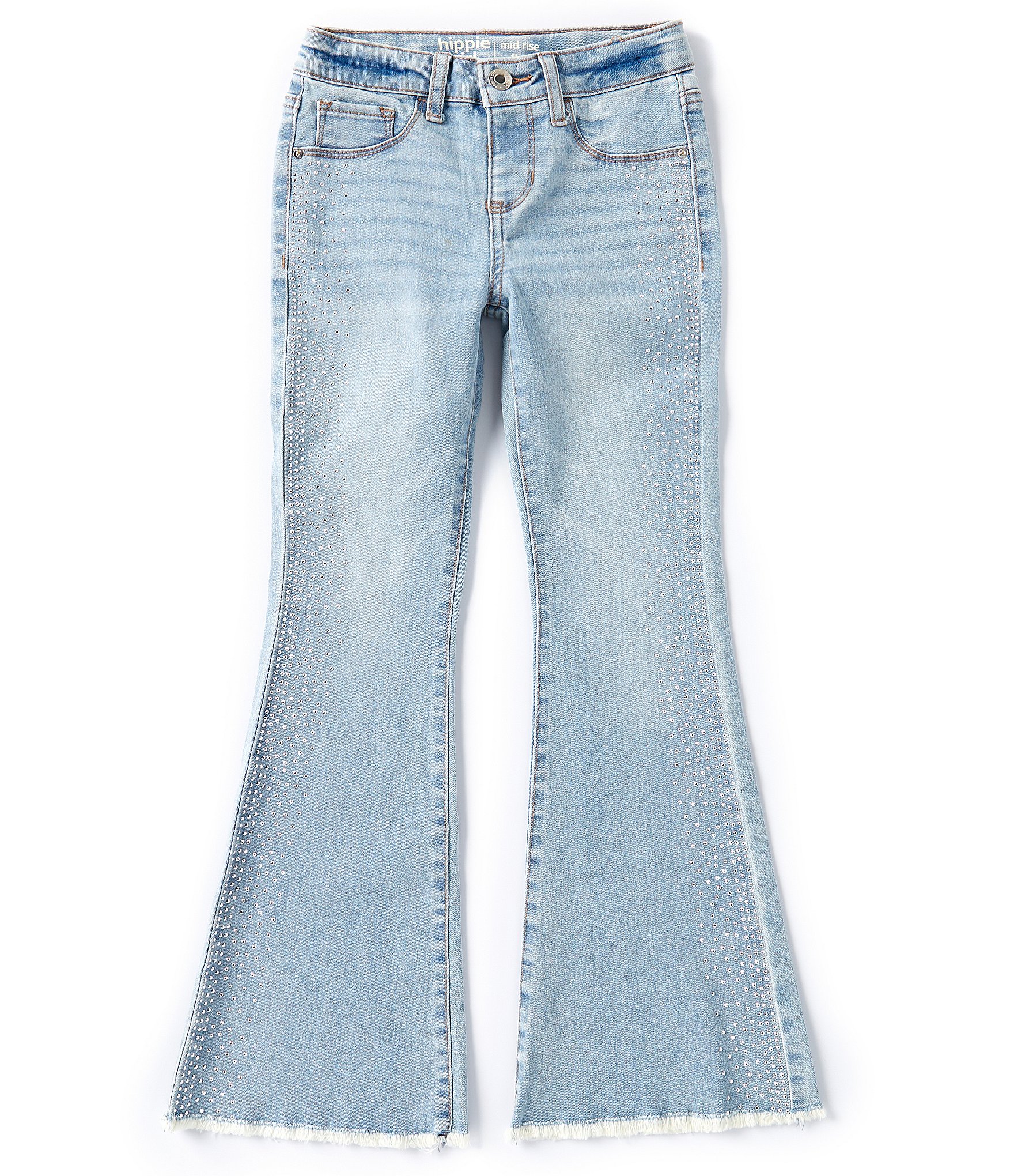 Hippie Girl Big Girls 7-16 Studded-Detail Flare Leg Jeans