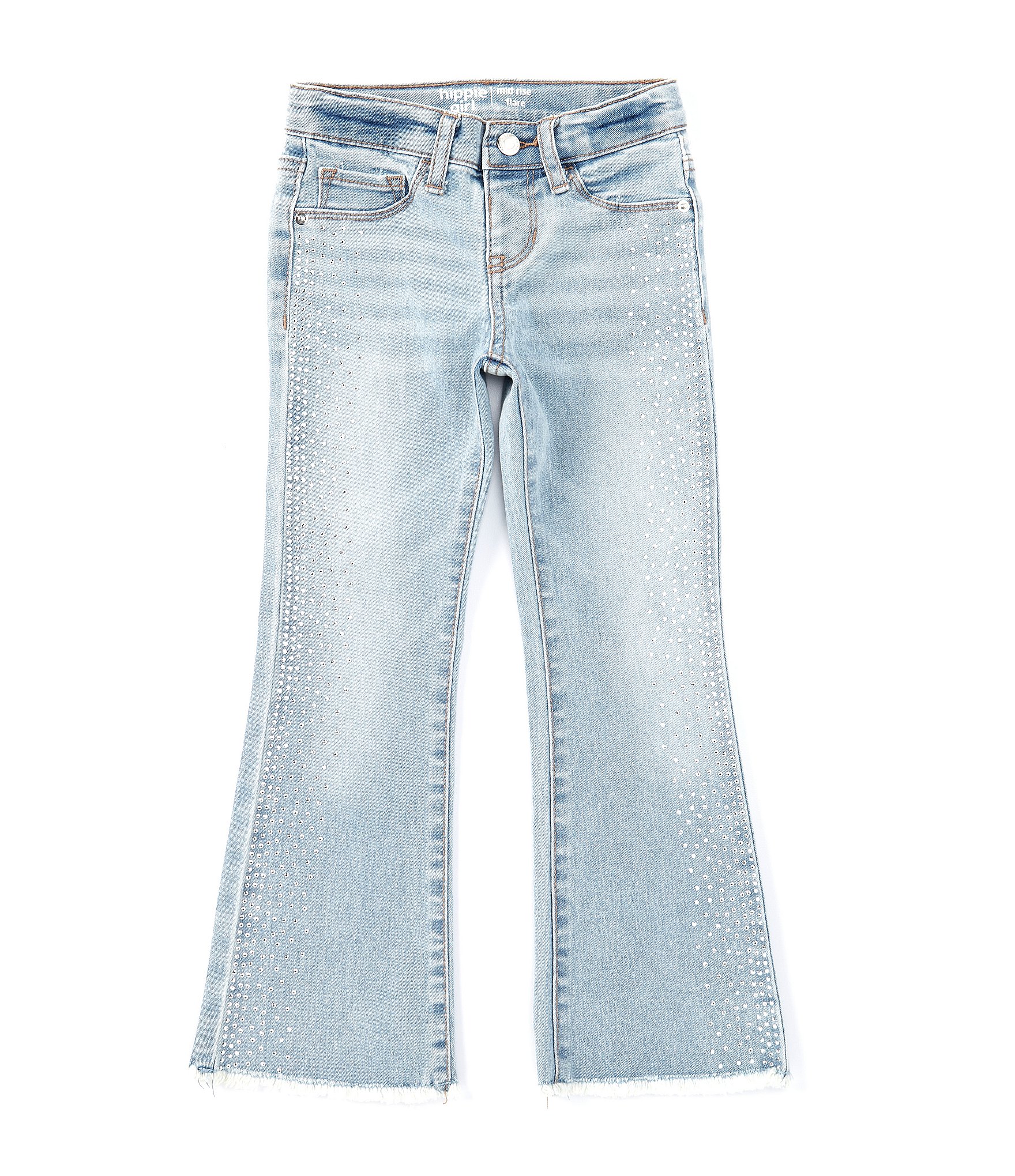 Hippie Girl Little Girls 4-6X Blingy Side-Seam Flare Leg Jeans