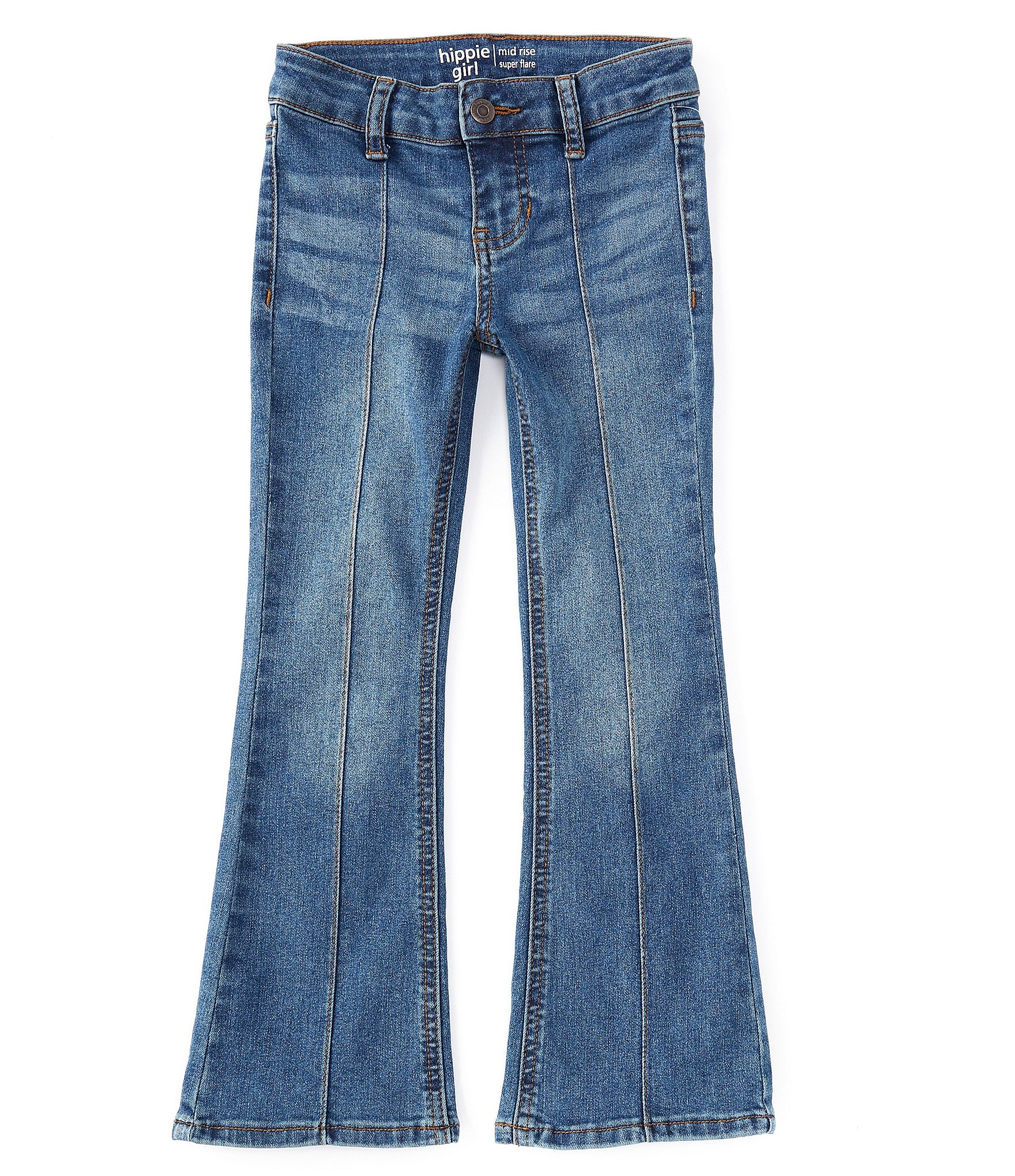 Hippie Girl Little Girls 4-6X Seam-Front Flare Jeans | Dillard's