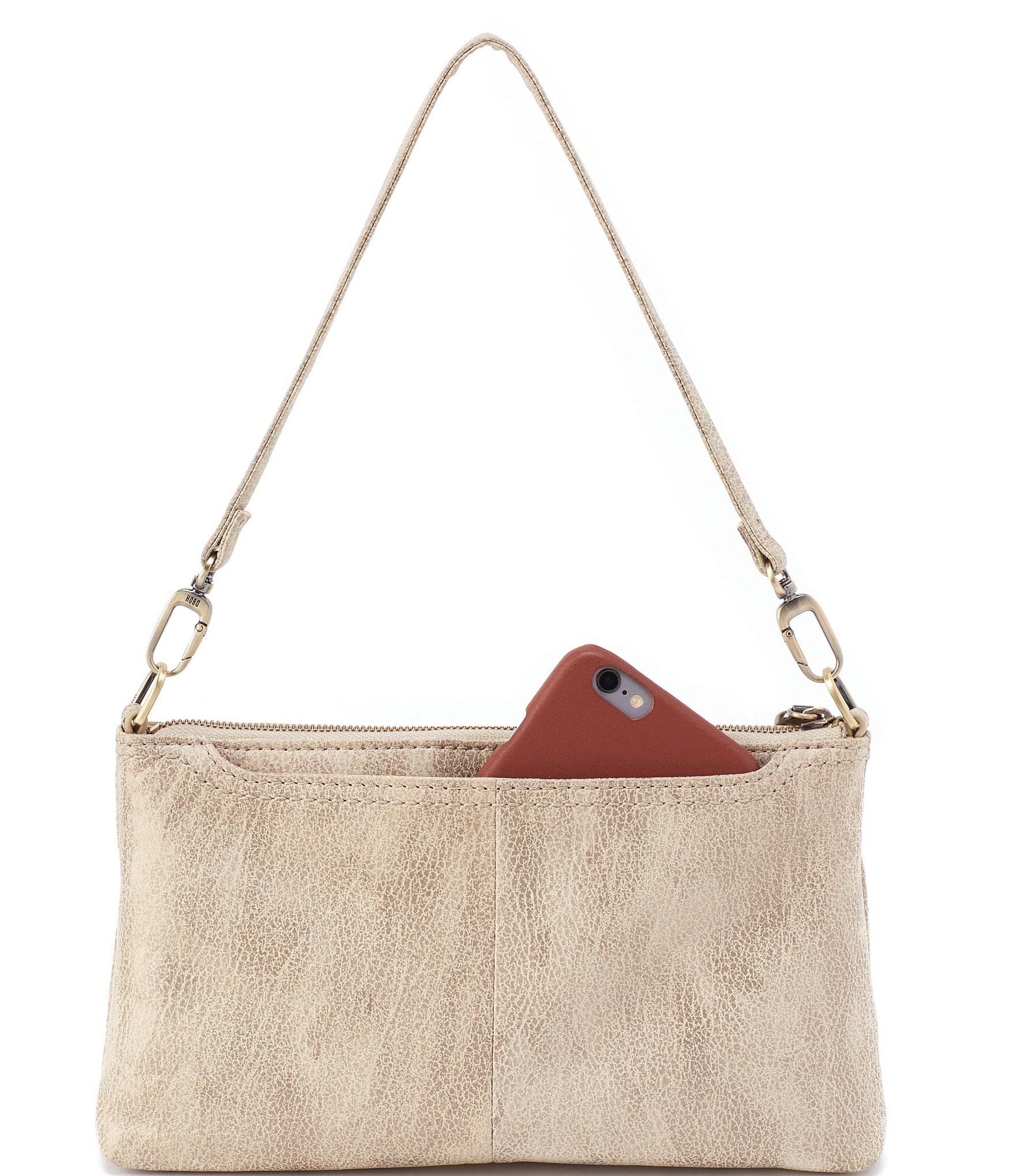 HOBO Darcy Leather Gold Leaf Convertible Crossbody Bag