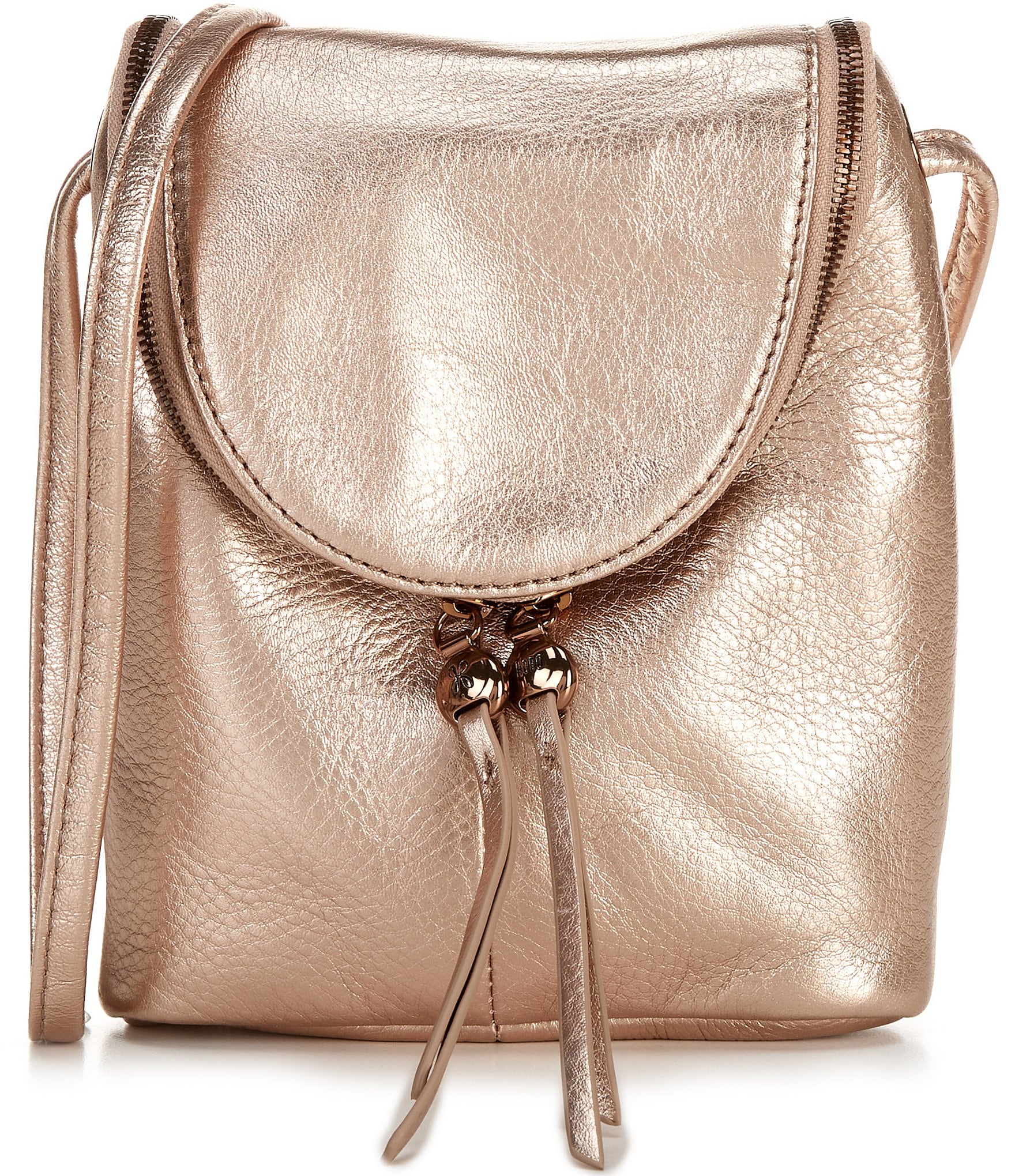 HOBO Fern Pink Gold Metallic Leather Crossbody Bag