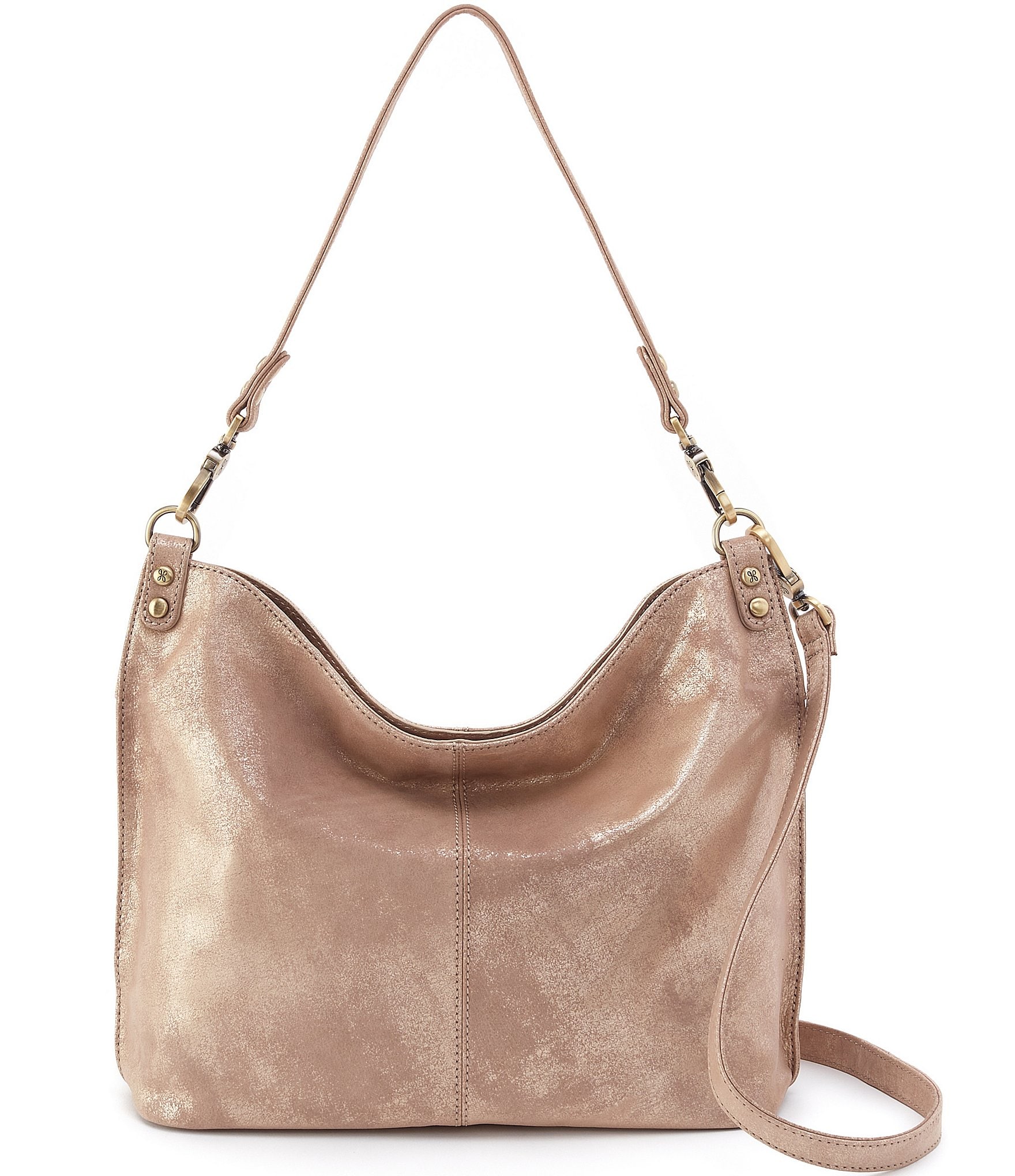 HOBO Pier Convertible Gilded Beige Iridescent Leather Hobo Shoulder Bag Dillard s