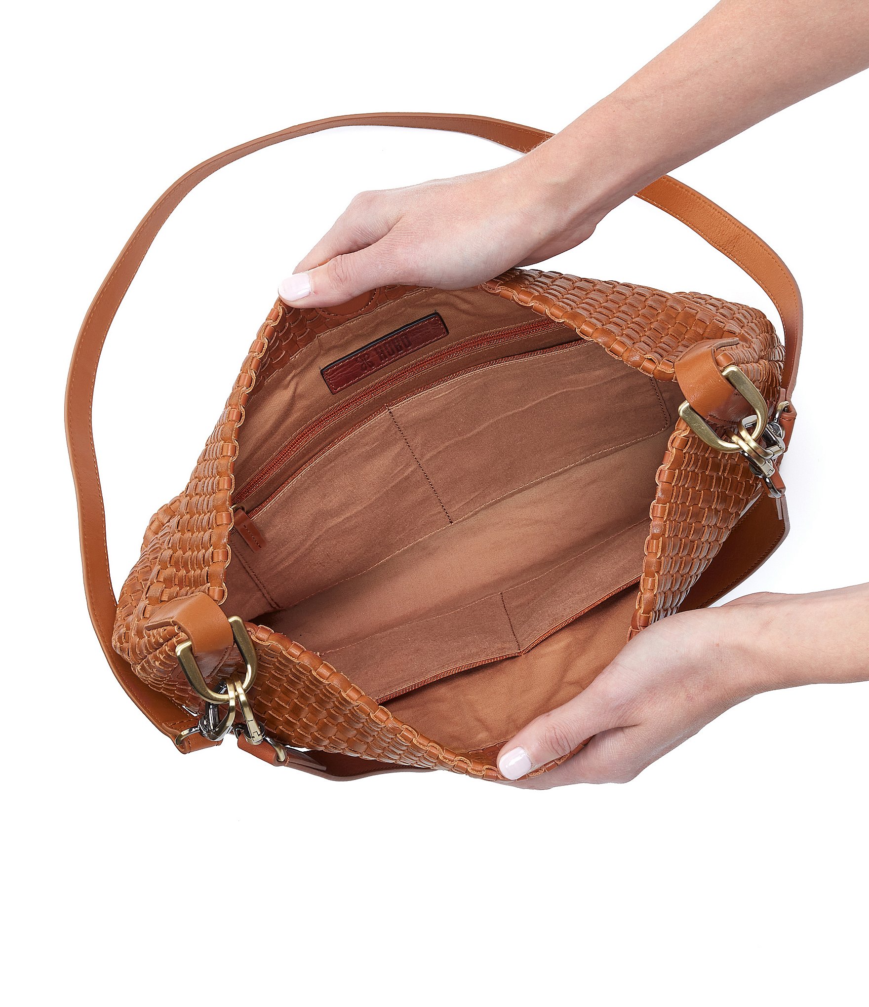 HOBO Pier Convertible Woven Leather Hobo Bag