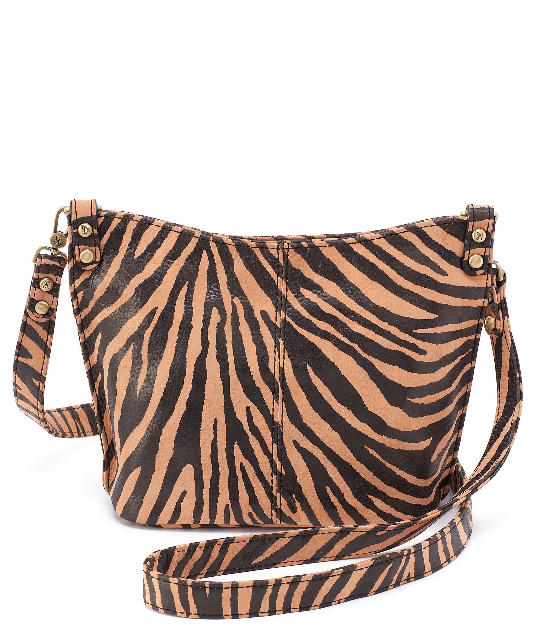 HOBO Pier Small Zebra Stripe Leather Crossbody Bag | Dillard's