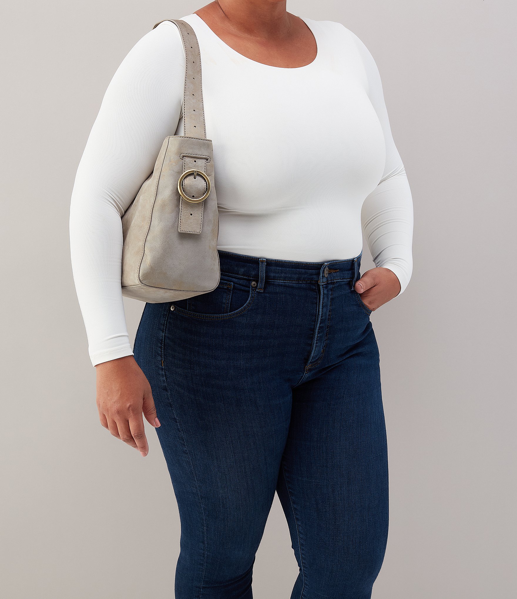 HOBO Render Leather Whipstitch Shoulder Bag