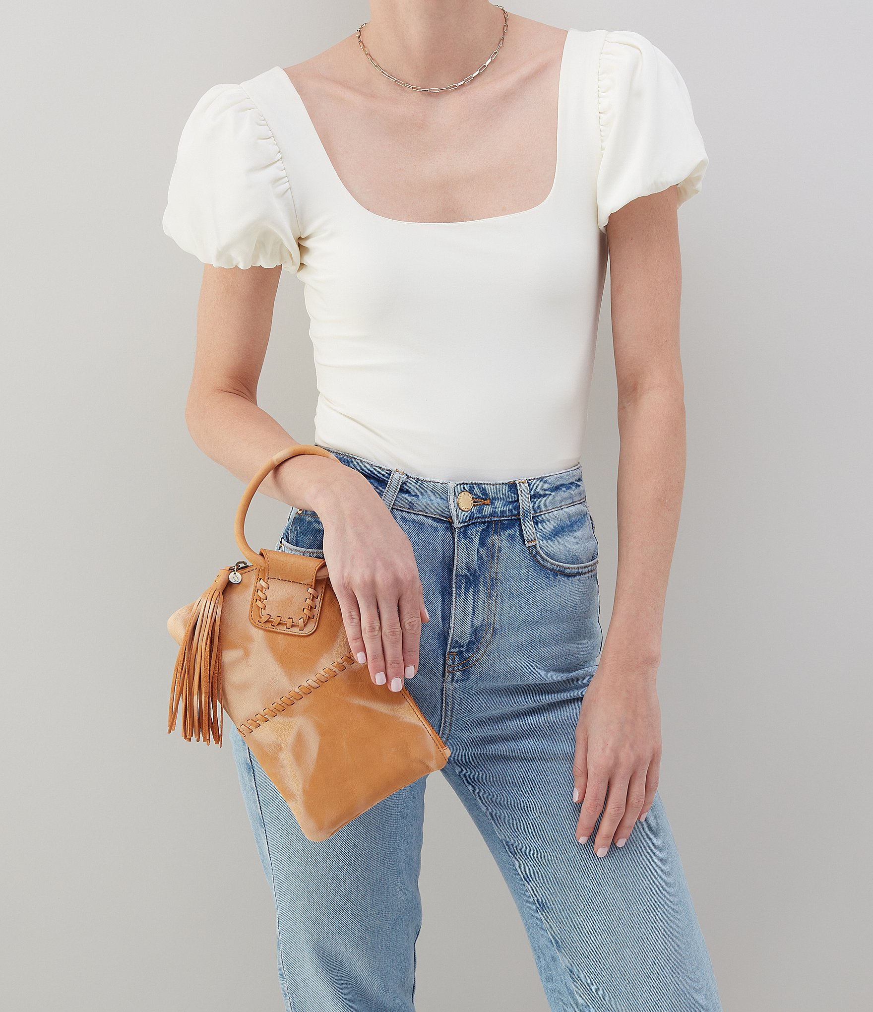 HOBO Sable Leather Tassel Wristlet