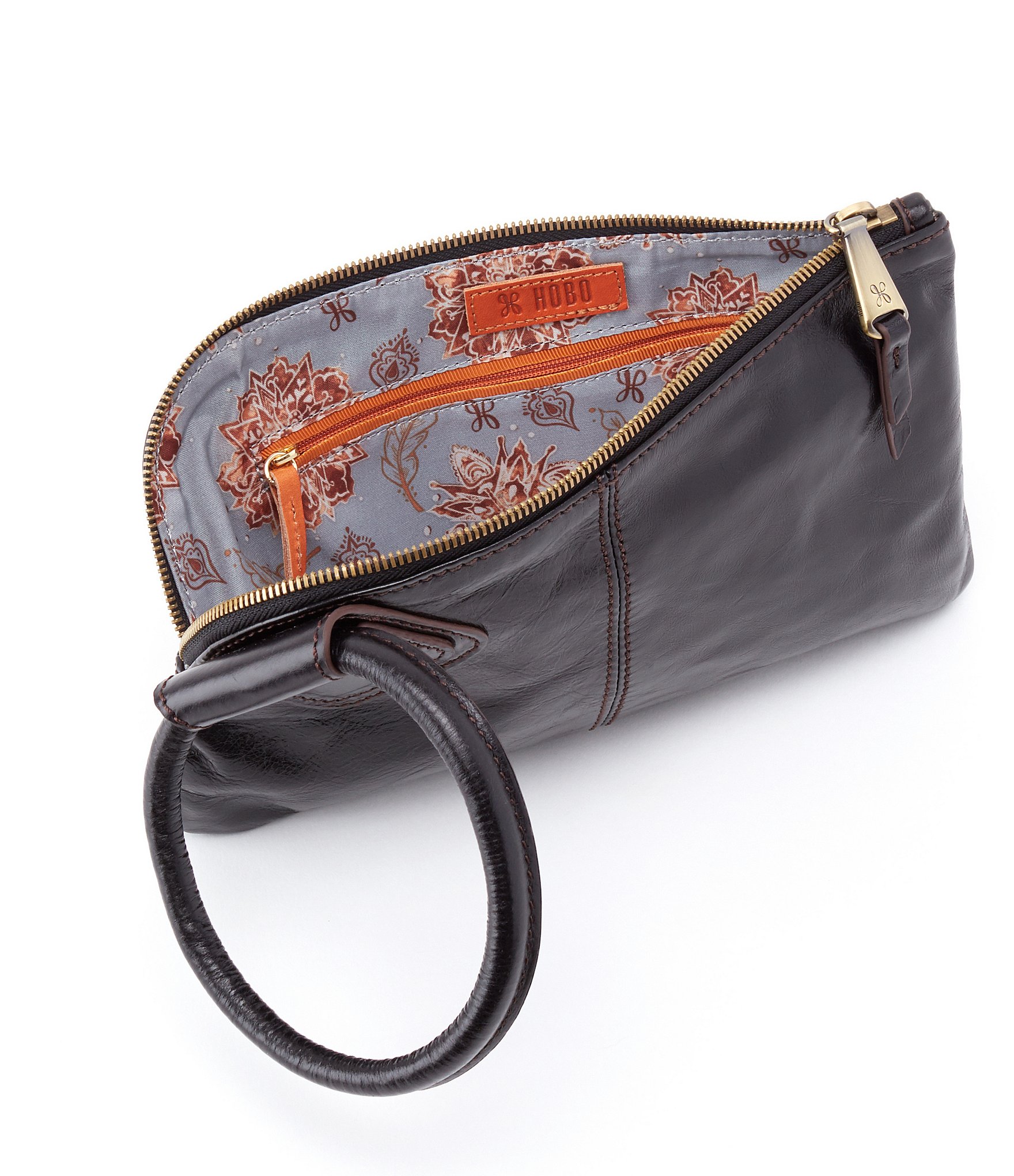 HOBO Sable Leather Ring-Handle Wristlet