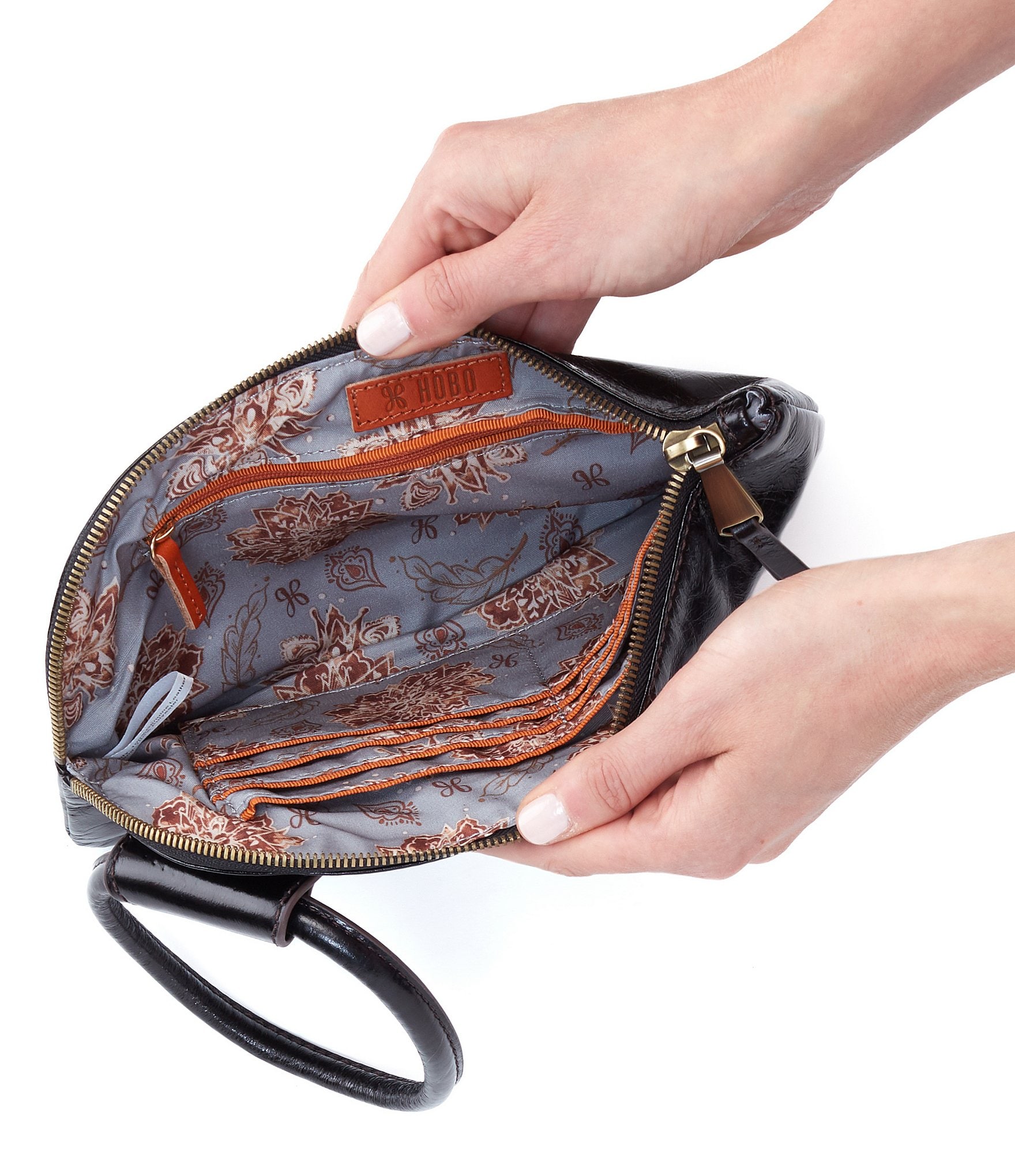 HOBO Sable Leather Ring-Handle Wristlet