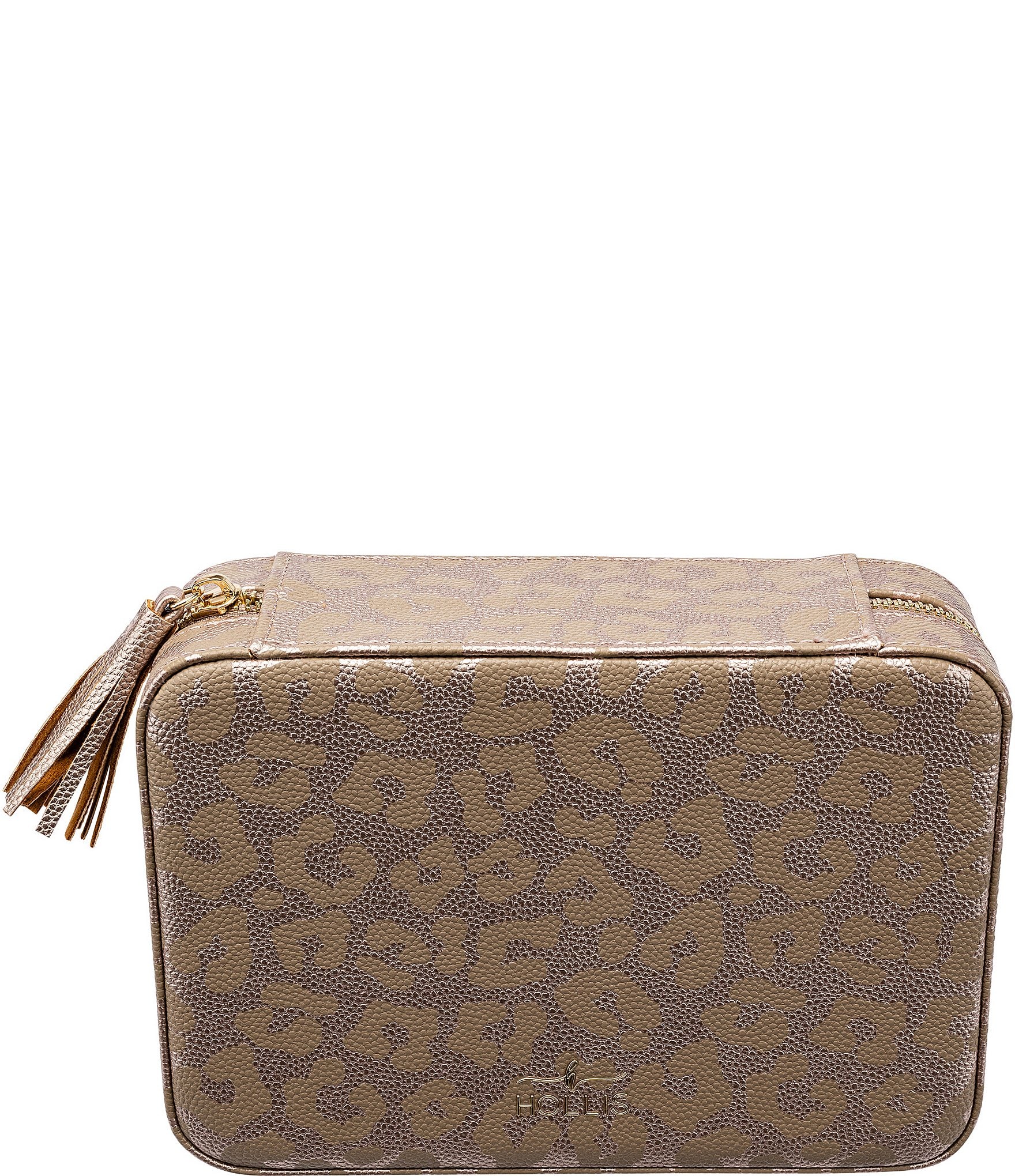 HOLLIS x Dillard's Champagne Leopard Vegan Leather Lux Weekender Bag