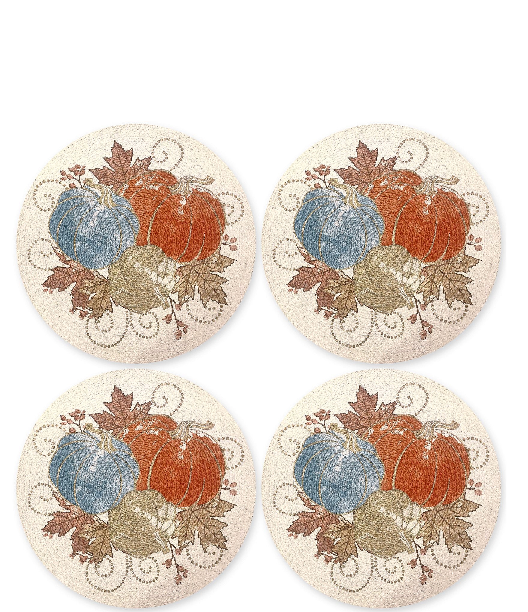 Homewear Harvest Gilded Pumpkins Placemats, Set of 4 | Dillard's