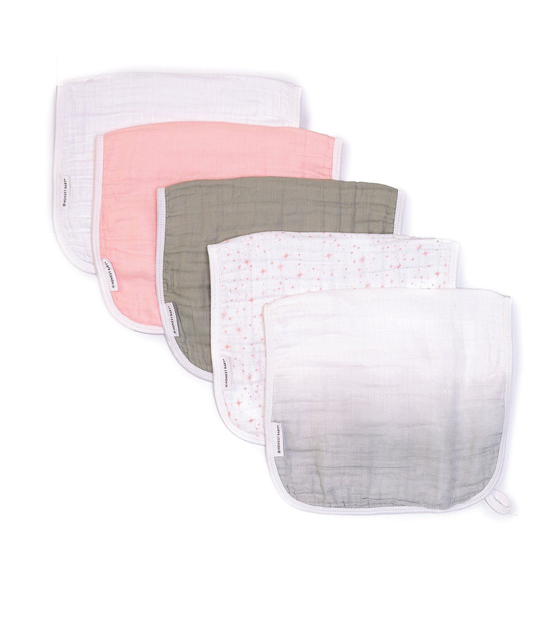 Honest Baby Clothing - Organic Cotton Woven Burp Cloths 5-Pack