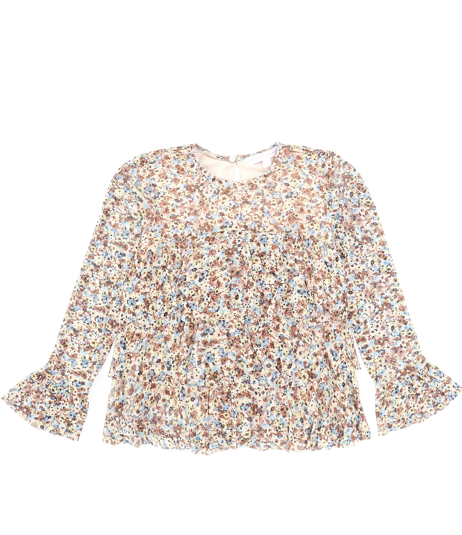 Honey & Sparkle Big Girls 7-16 Long Sleeve Floral-Printed Top | Dillard's