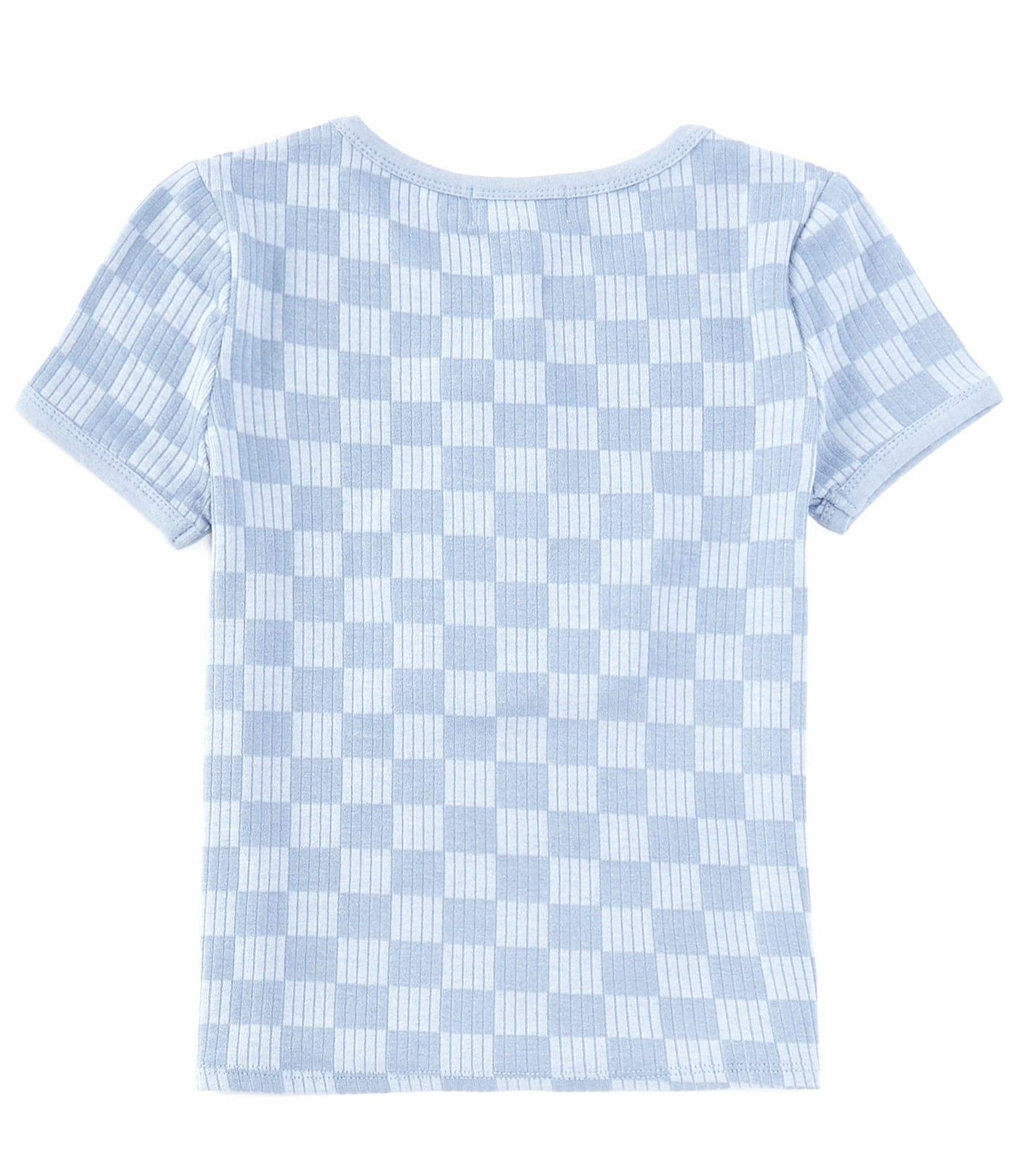 Honey & Sparkle Big Girls 7-16 Short Sleeve Flower-Patch Checkered T-Shirt